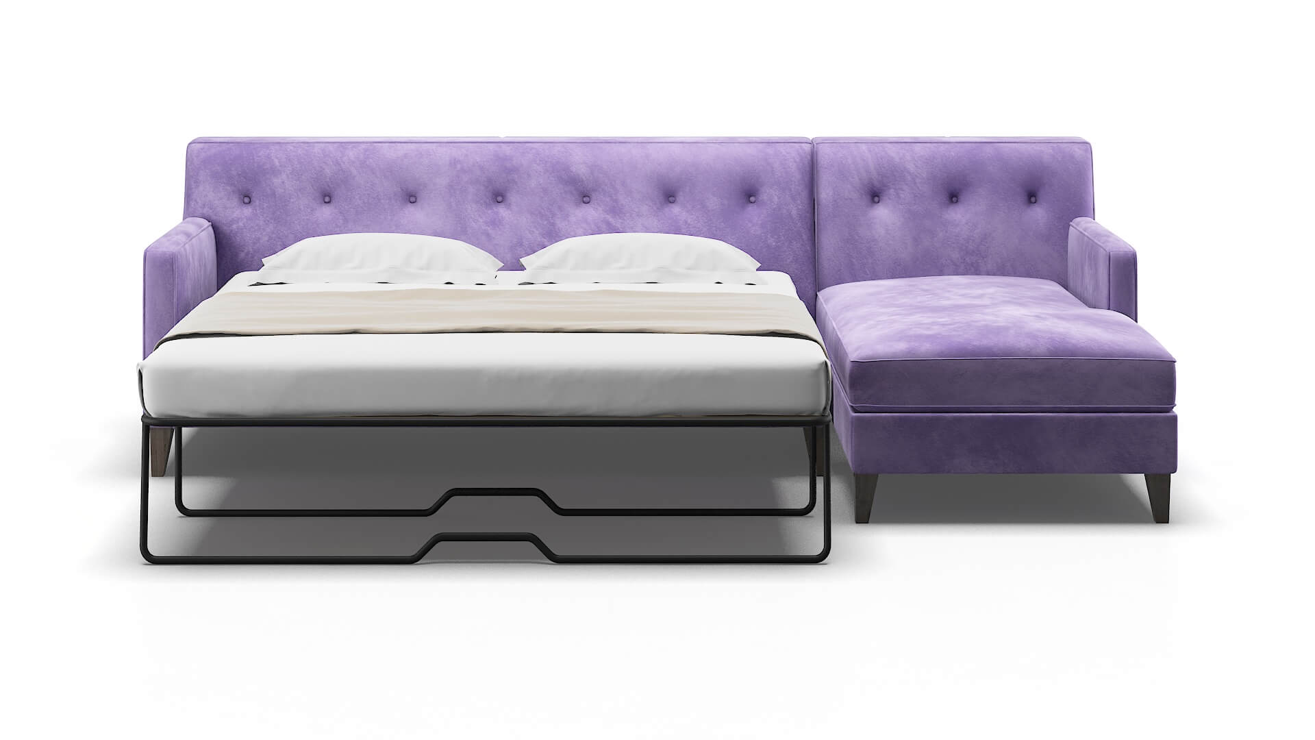 Harper Royale Lavender Panel Sleeper Espresso legs 1