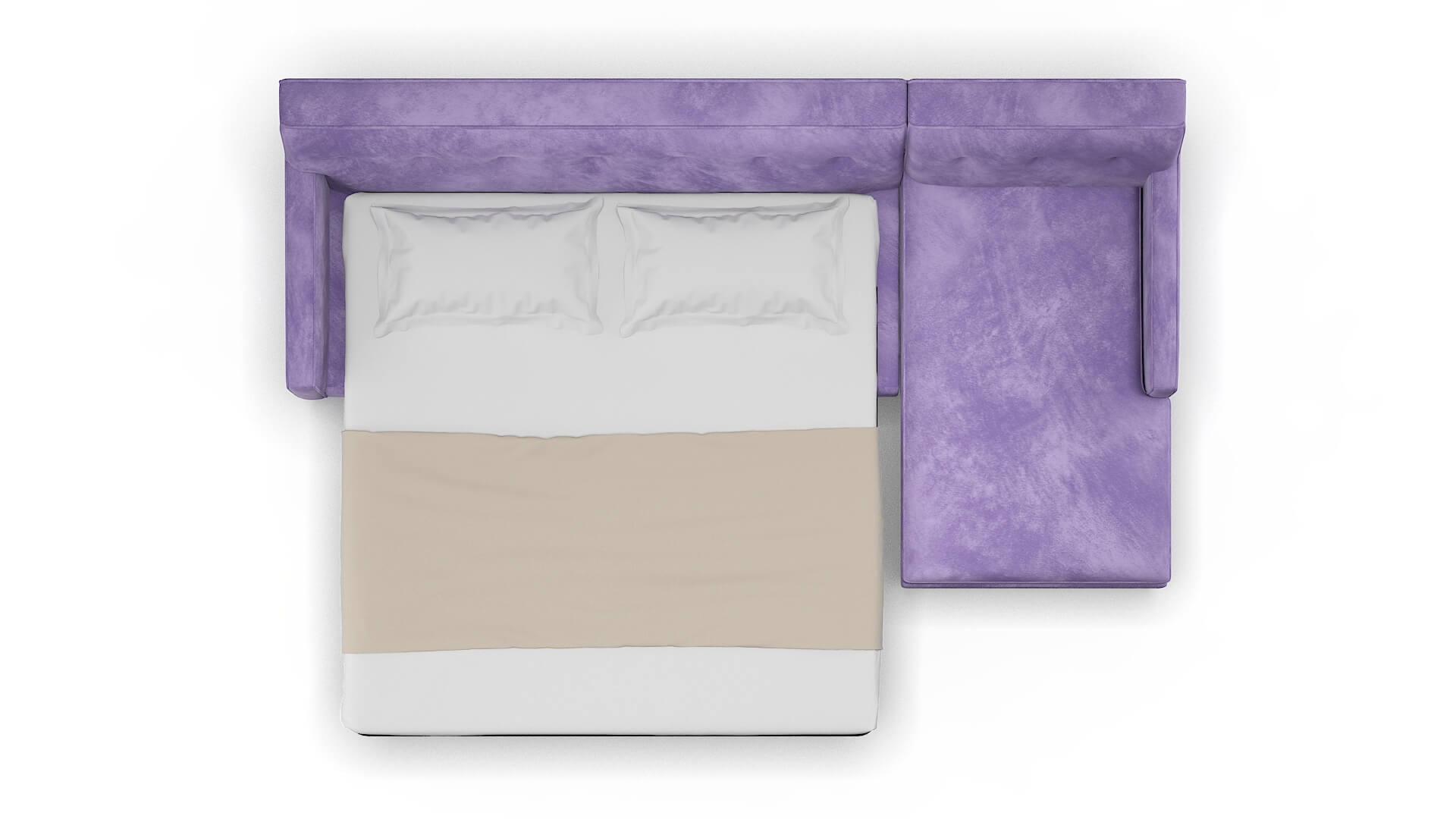 Harper Royale Lavender Panel Sleeper Espresso legs 3