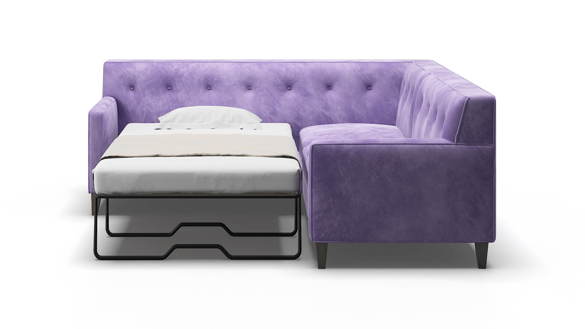 Harper Royale Lavender Sectional Sleeper Espresso legs 1