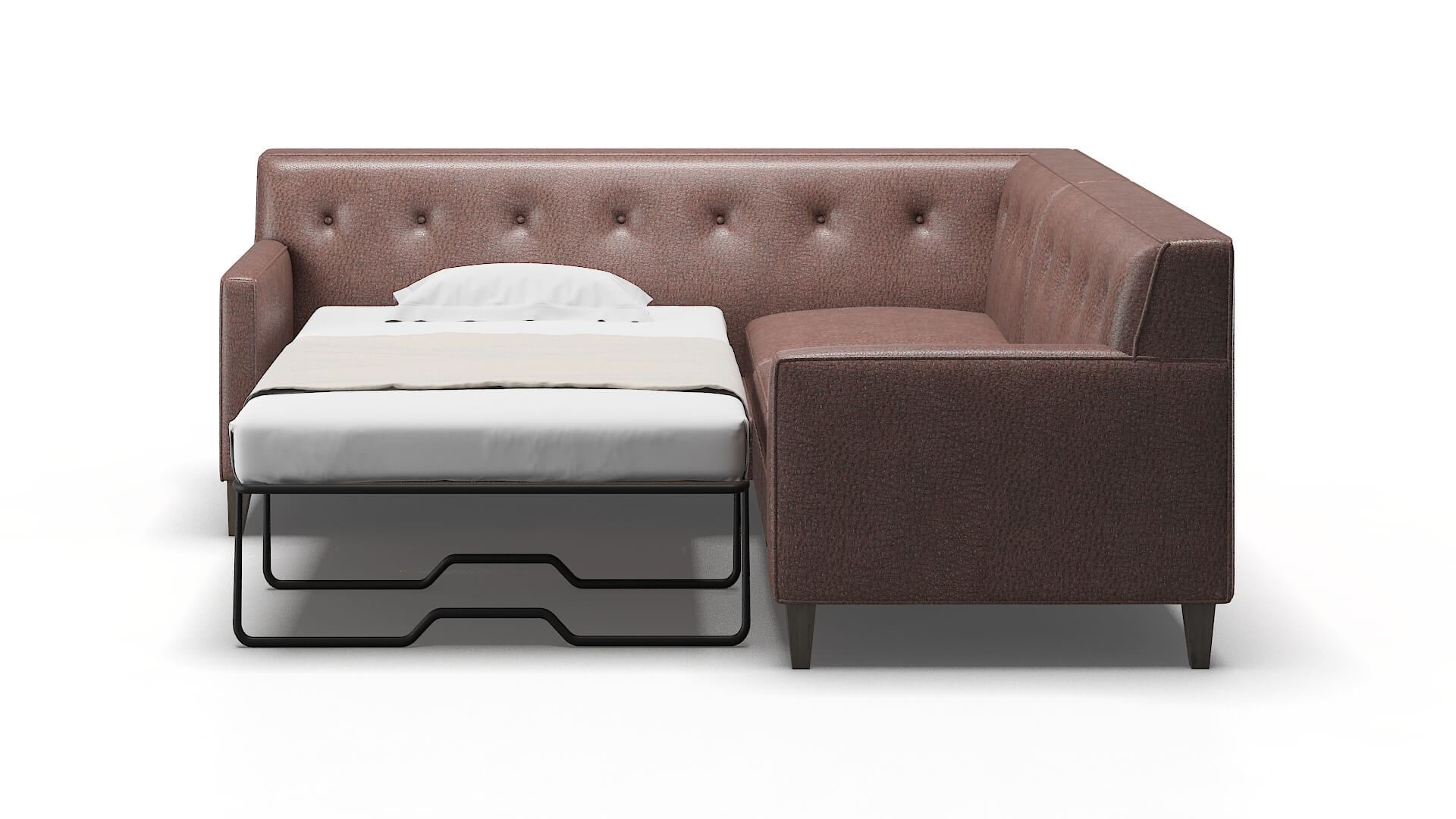 Harper Royale Mocha Sectional Sleeper Espresso legs 1