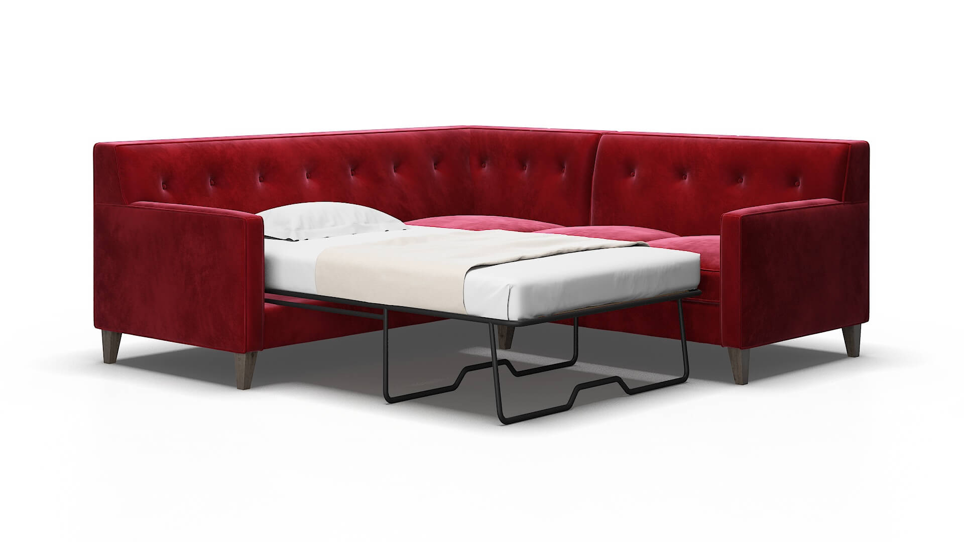 Harper Royale ruby Sectional sleeper Espresso Legs  2