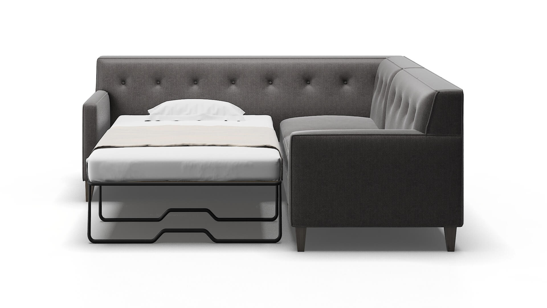 Harper Sasha Grey Sectional Sleeper Espresso legs 1