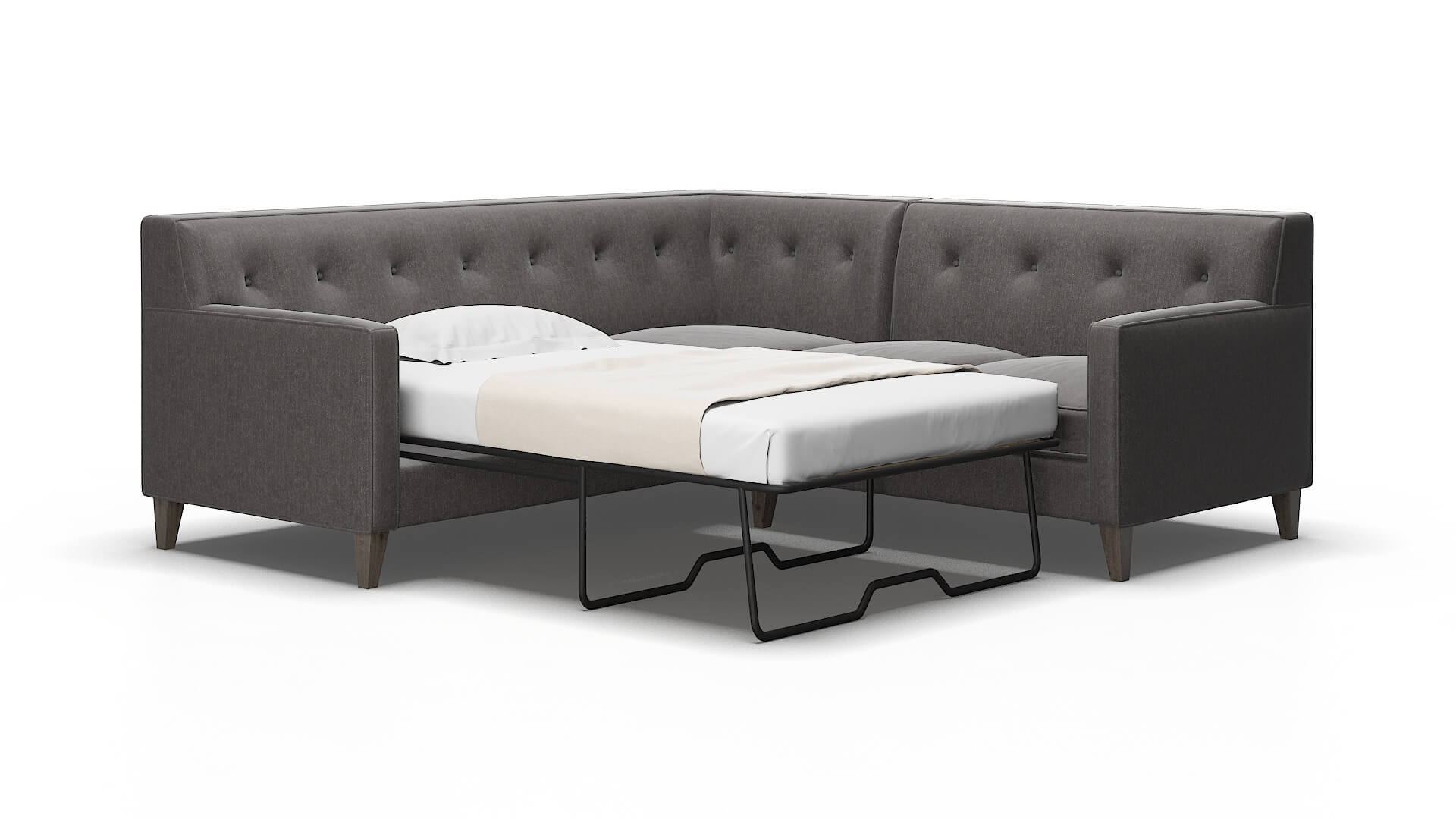 Harper Sasha Grey Sectional Sleeper Espresso legs 2