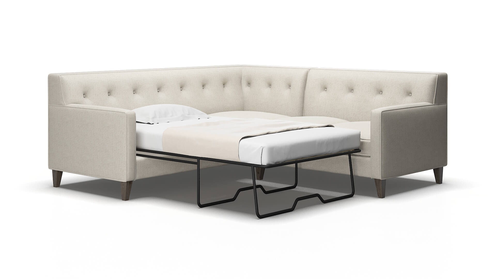 Harper Sasha linen Sectional sleeper Espresso Legs  2