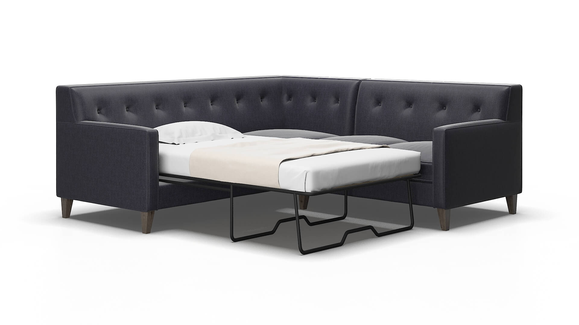 Harper Sasha navy Sectional sleeper Espresso Legs  2