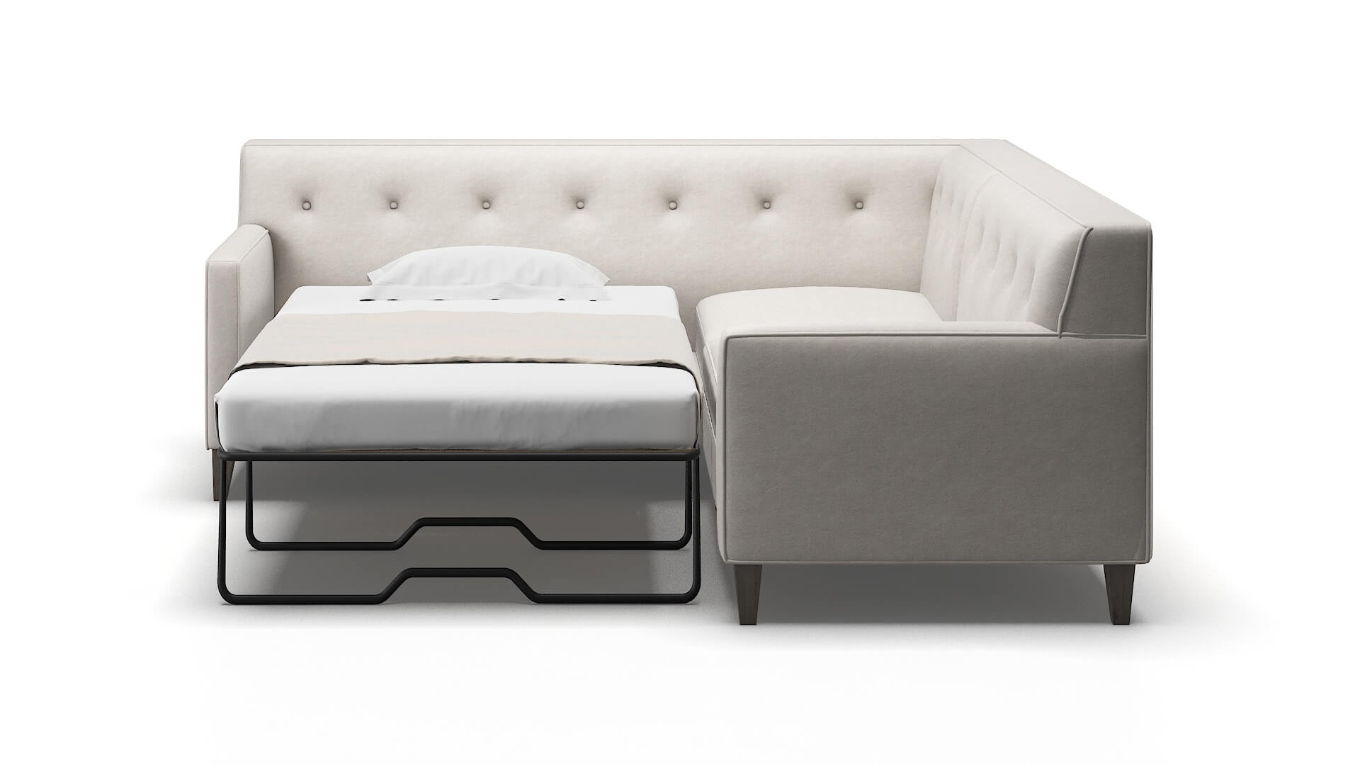 Harper Suave Dove Sectional Sleeper Espresso legs 1