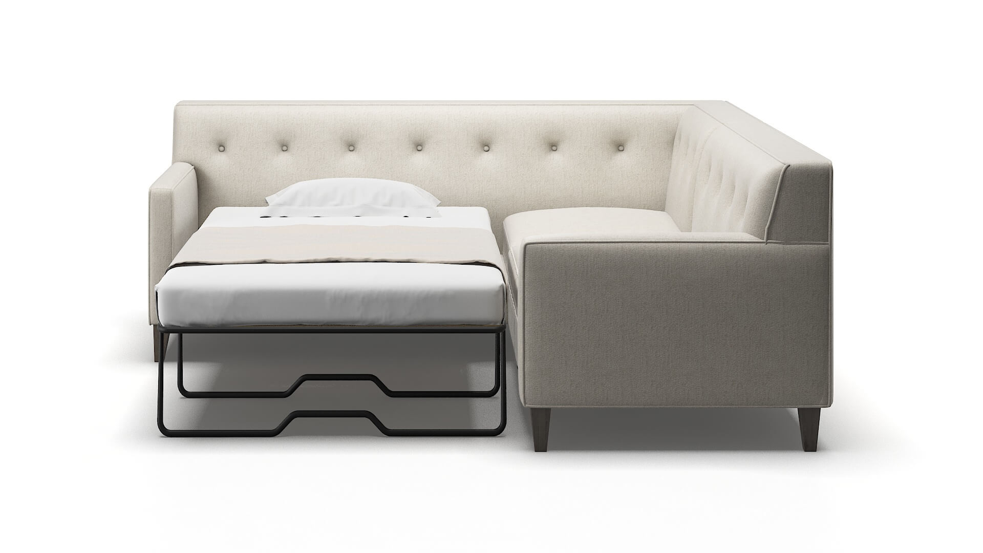 Harper Terrain Natural Sectional Sleeper Espresso legs 1