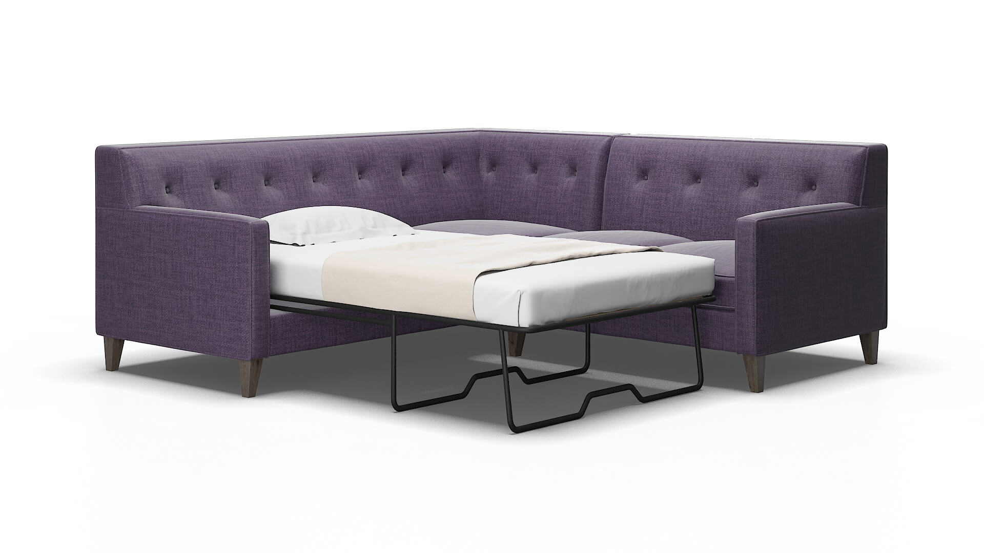 Harper Tess Blackberry Sectional Sleeper Espresso legs 2
