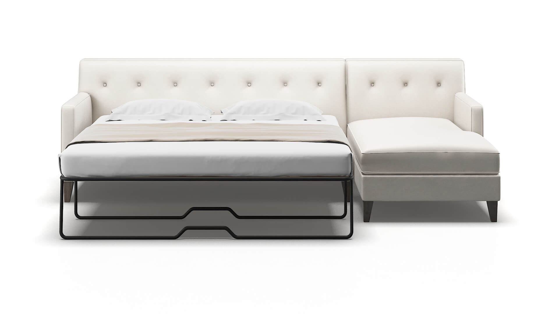 Harper Venice Eggshell Panel Sleeper Espresso legs 1