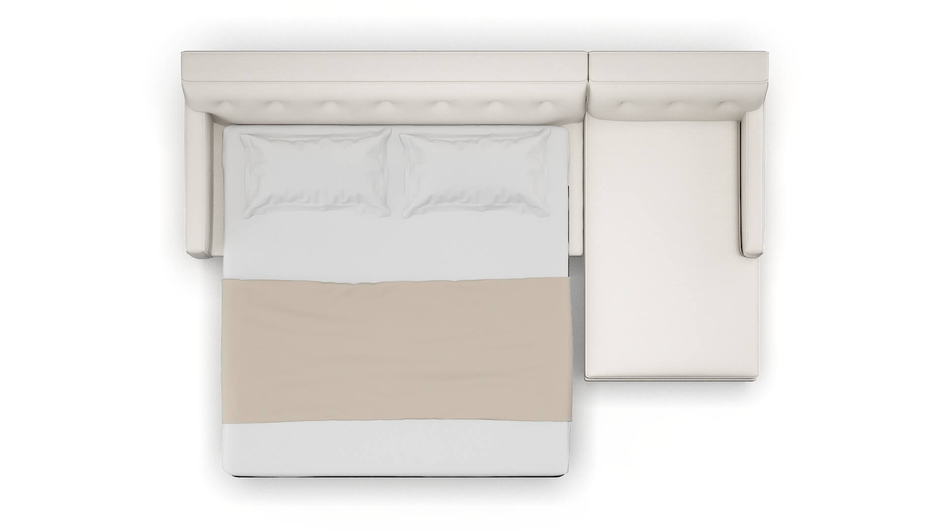 Harper Venice Eggshell Panel Sleeper Espresso legs 3