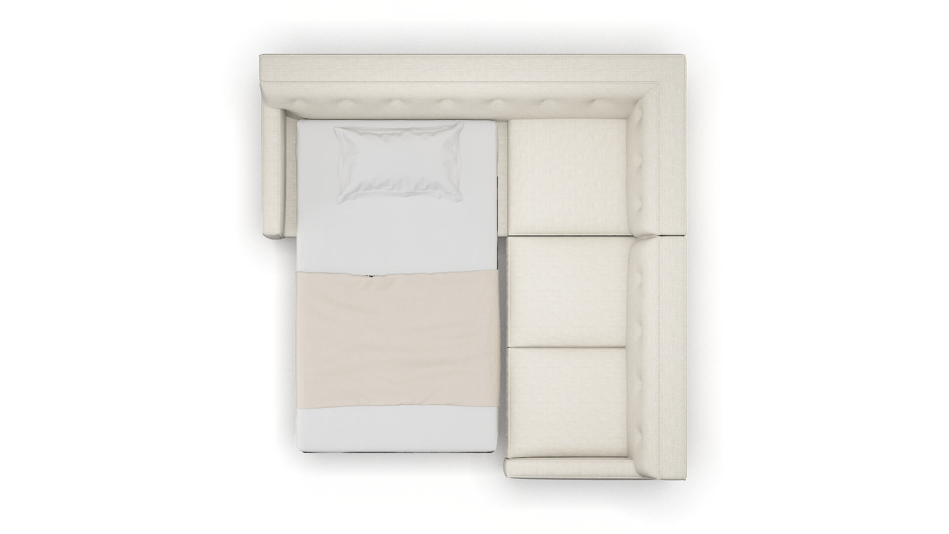 Harper Venus Cream Sectional Sleeper Espresso legs 3