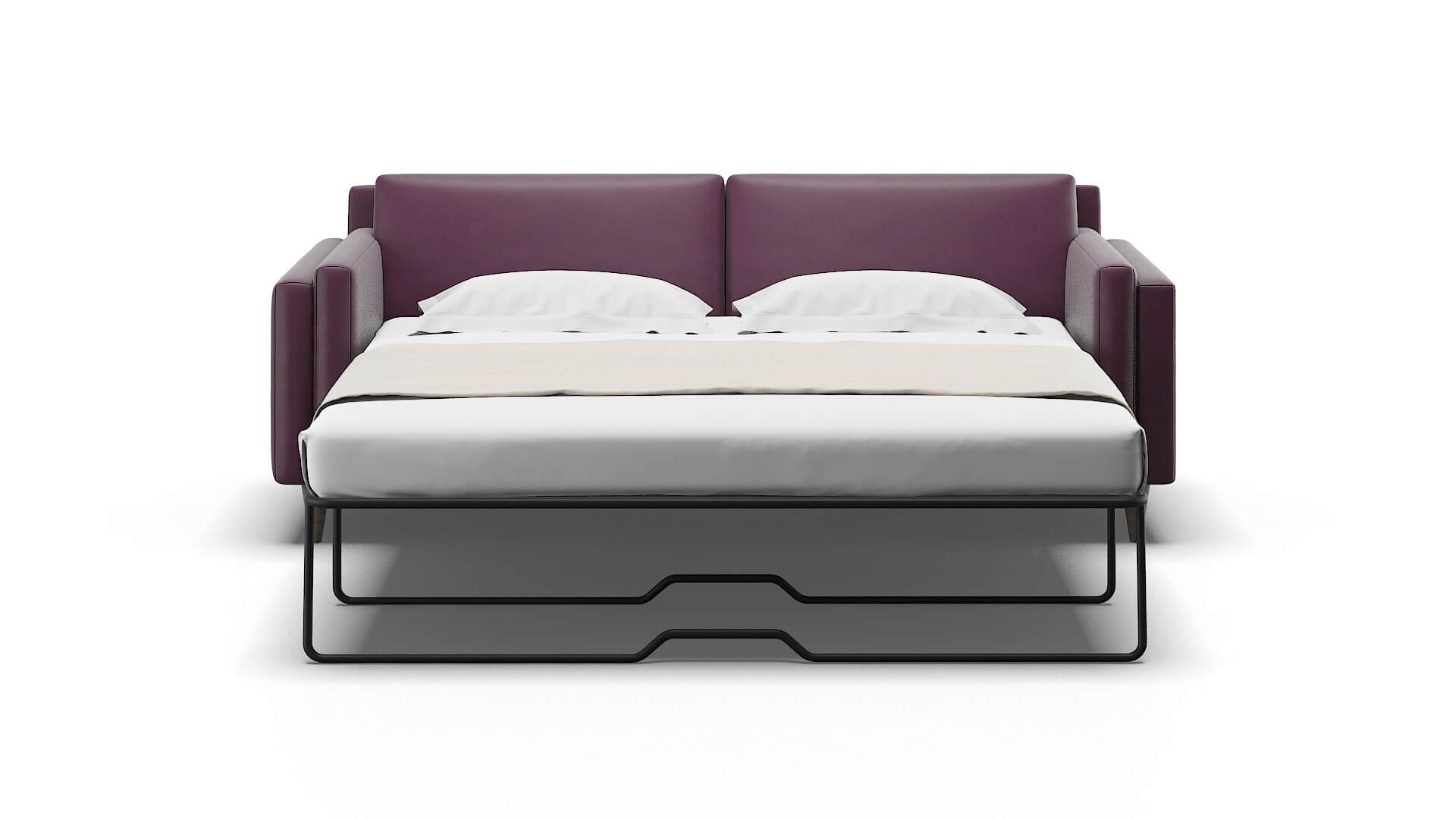Helsinki Bella Aubergine Sofa Sleeper Espresso legs 1