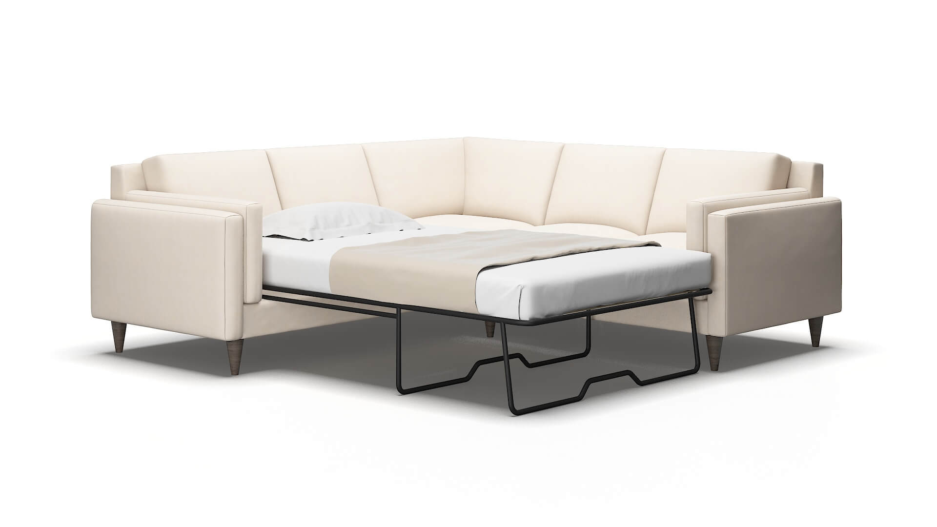 Helsinki Bella buckwheat Sectional sleeper Espresso Legs  2