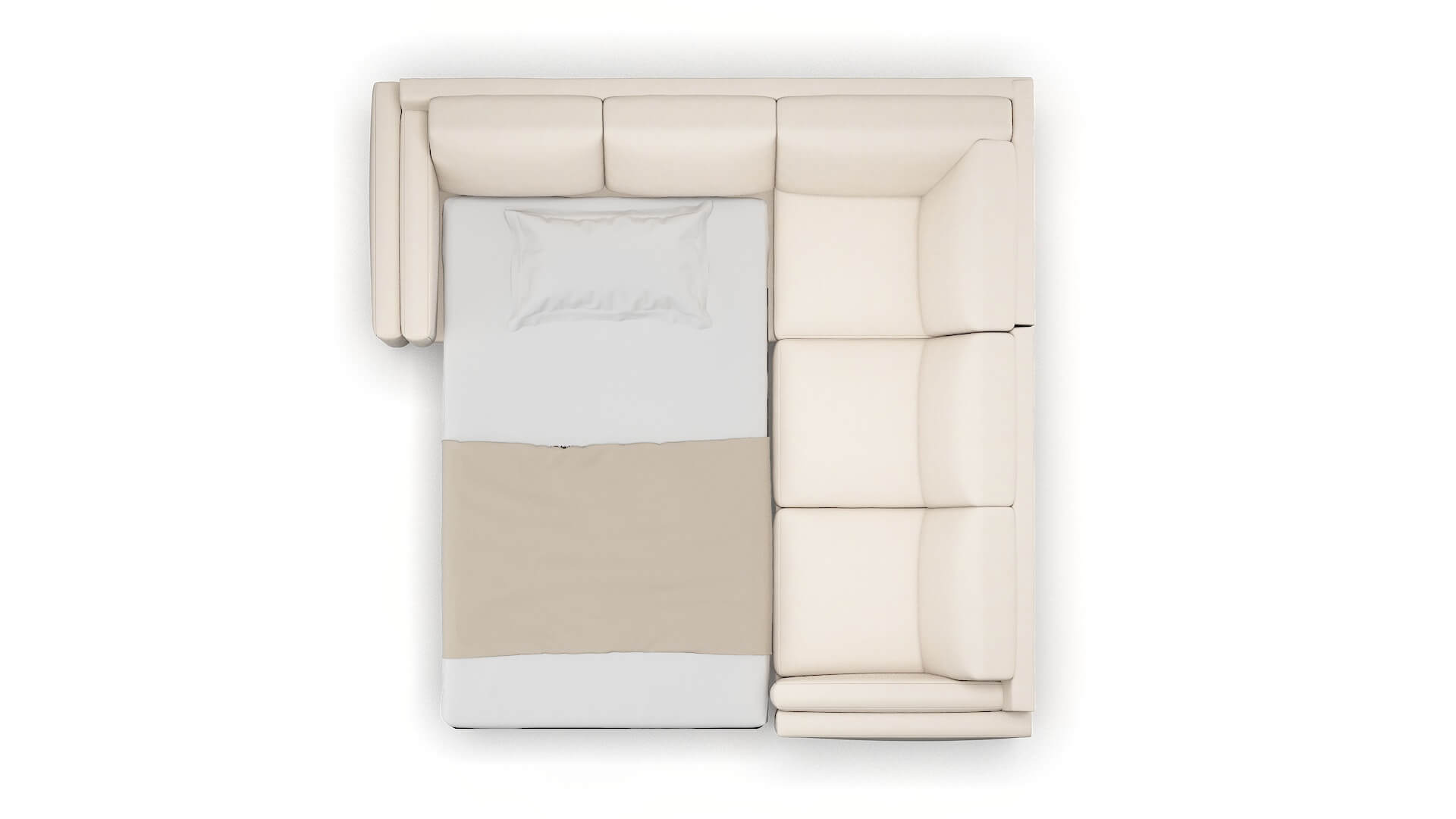 Helsinki Bella Buckwheat Sectional Sleeper Espresso legs 3