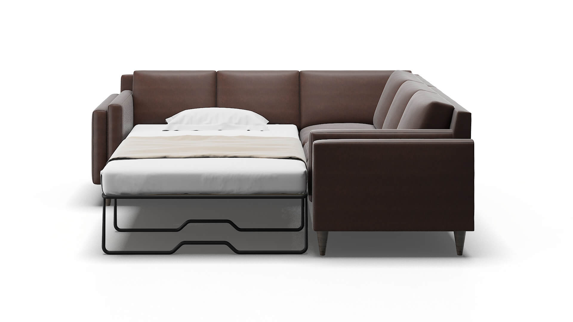 Helsinki Bella Espresso Sectional Sleeper Espresso legs 1