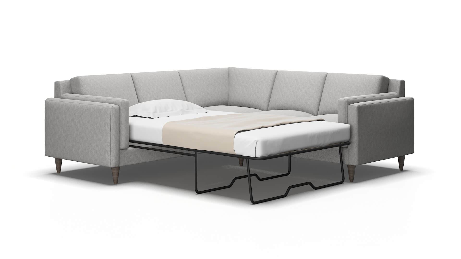 Helsinki Bungalow Graphite Sectional Sleeper espresso legs 2