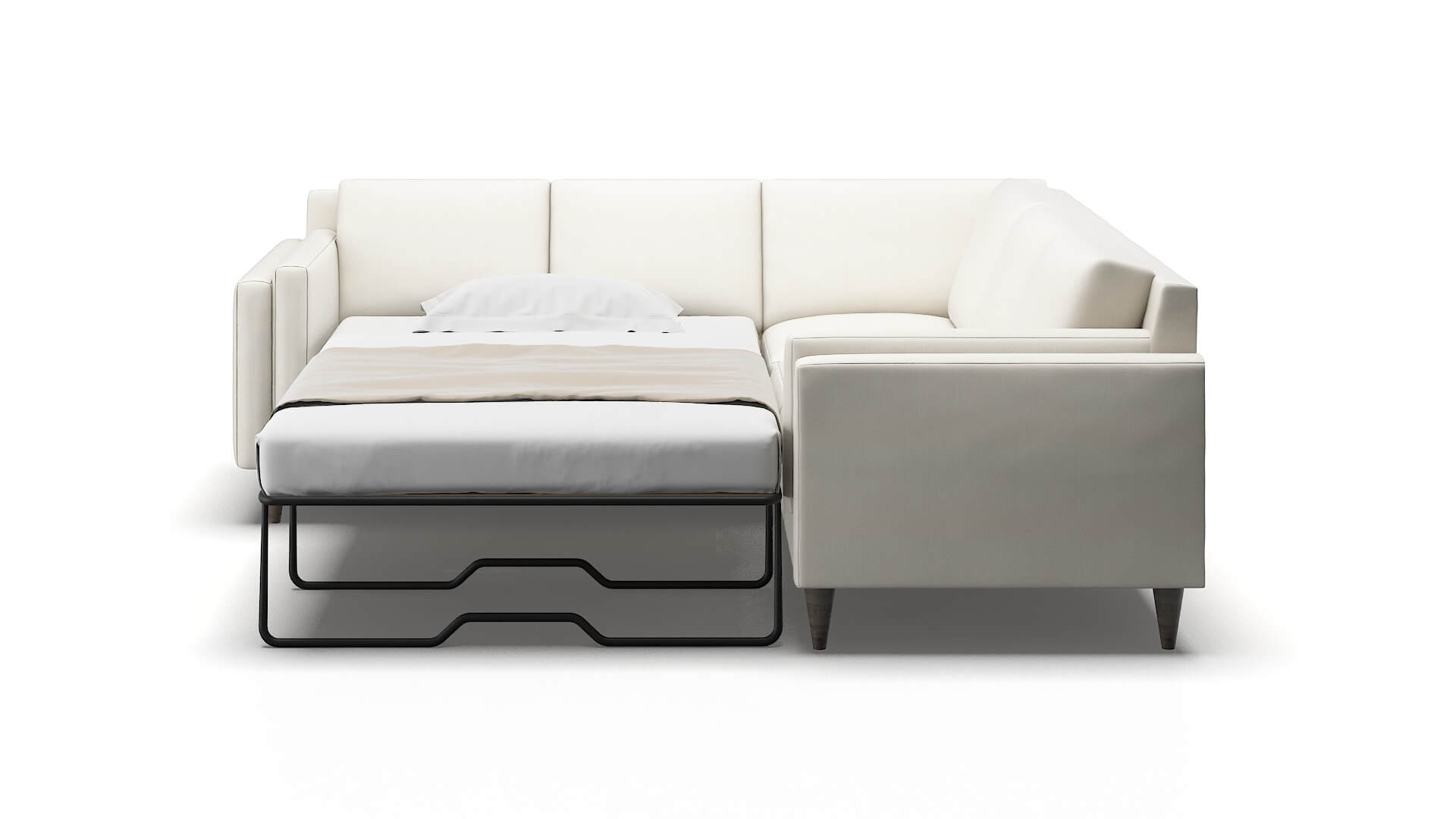 Helsinki Chance Bone Sectional Sleeper Espresso legs 1