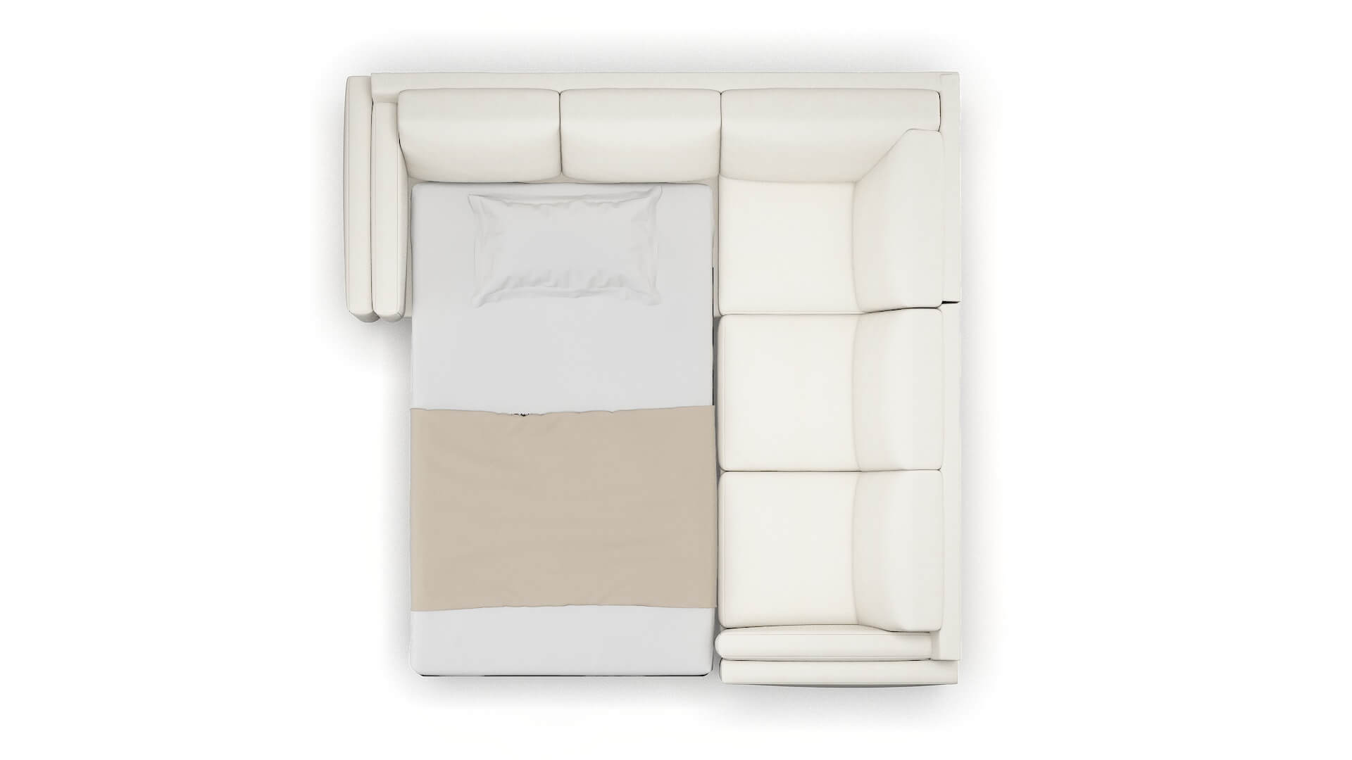 Helsinki Chance Bone Sectional Sleeper Espresso legs 3