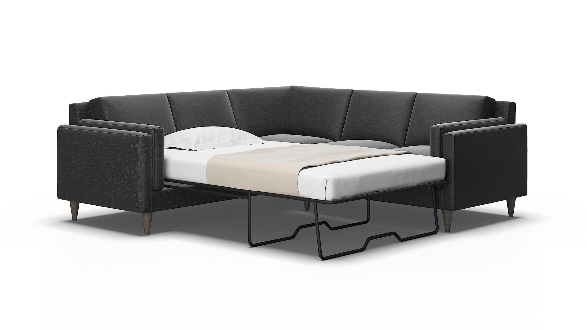Helsinki Chance denim Sectional sleeper Espresso Legs  2