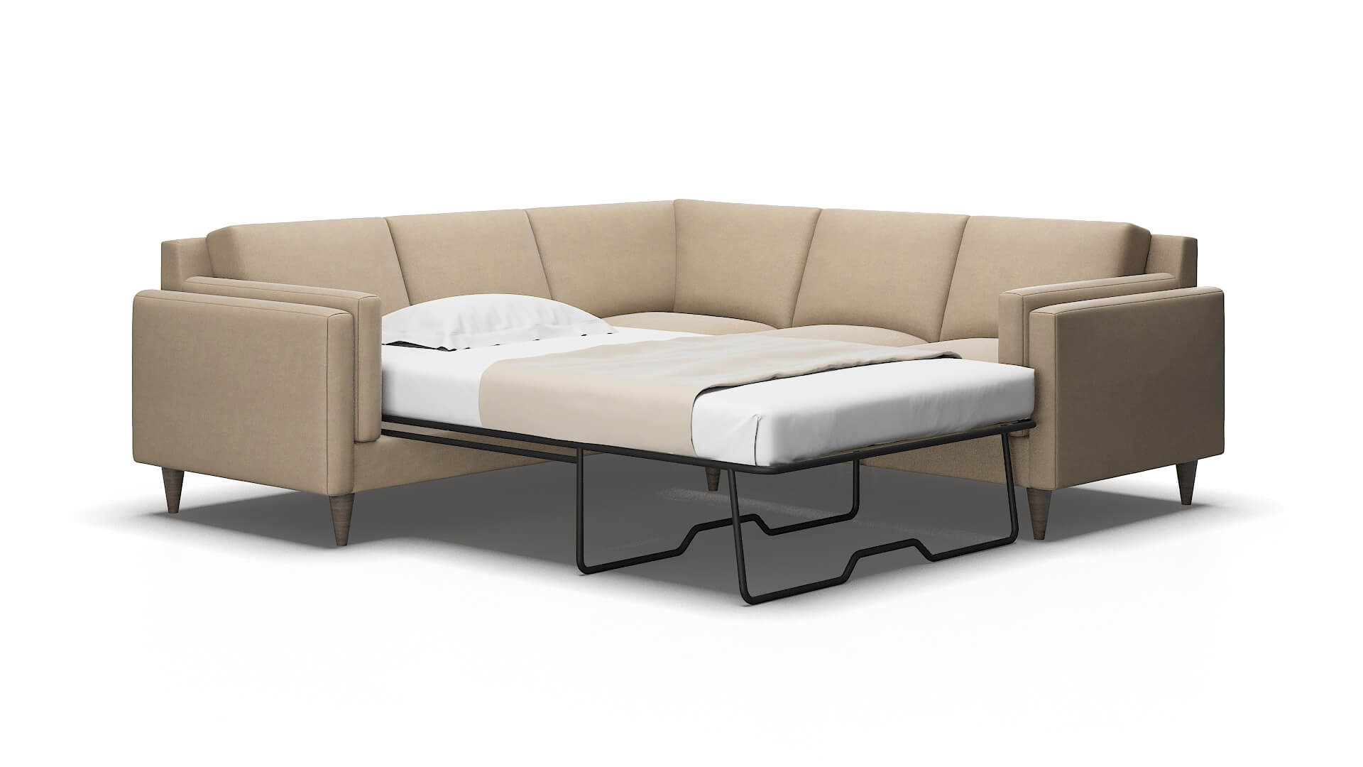 Helsinki Chance Platinum Sectional Sleeper Espresso legs 2