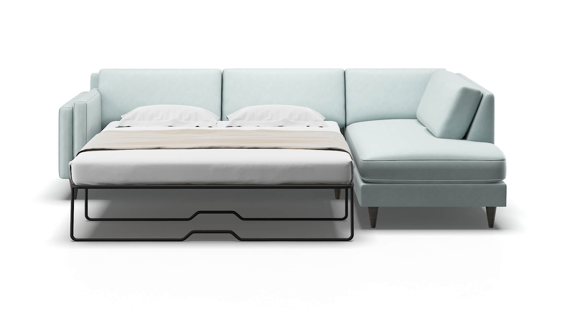 Helsinki Clyde Cornflower Panel Sleeper Espresso legs 1