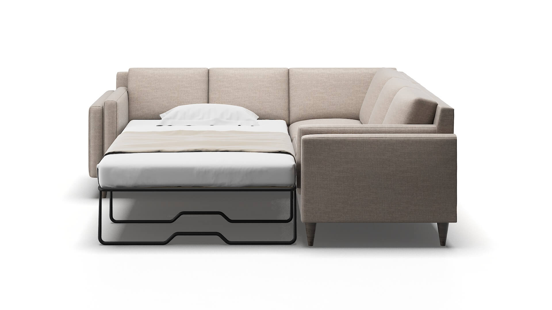 Helsinki Clyde Dolphin Sectional Sleeper Espresso legs 1