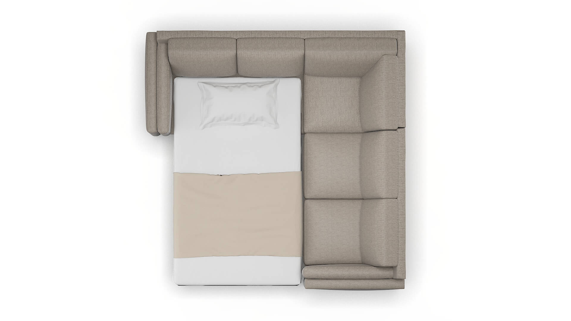 Helsinki Cosmo Taupe Sectional Sleeper Espresso legs 3