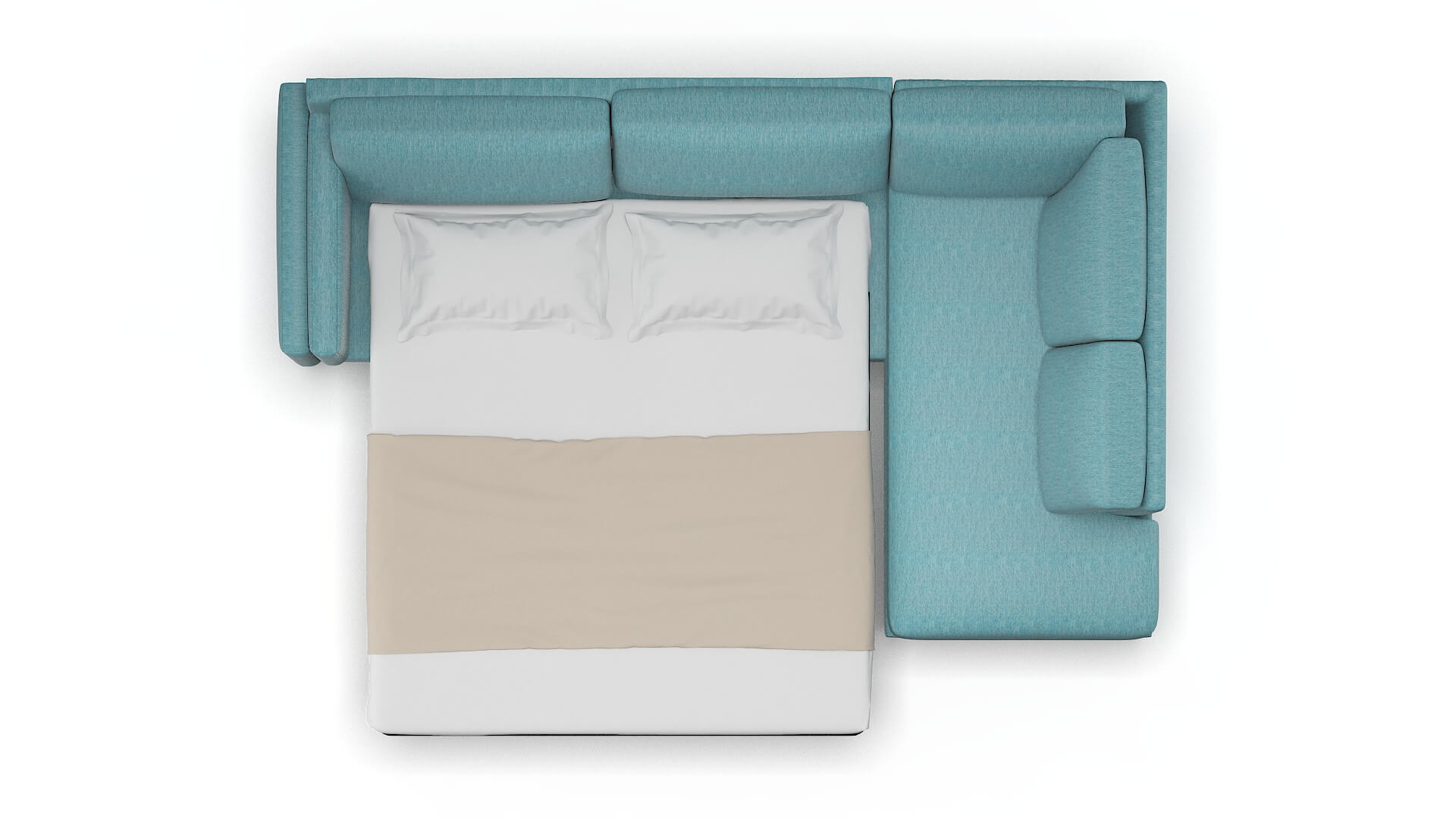 Helsinki Cosmo Turquoise Panel Sleeper Espresso legs 3