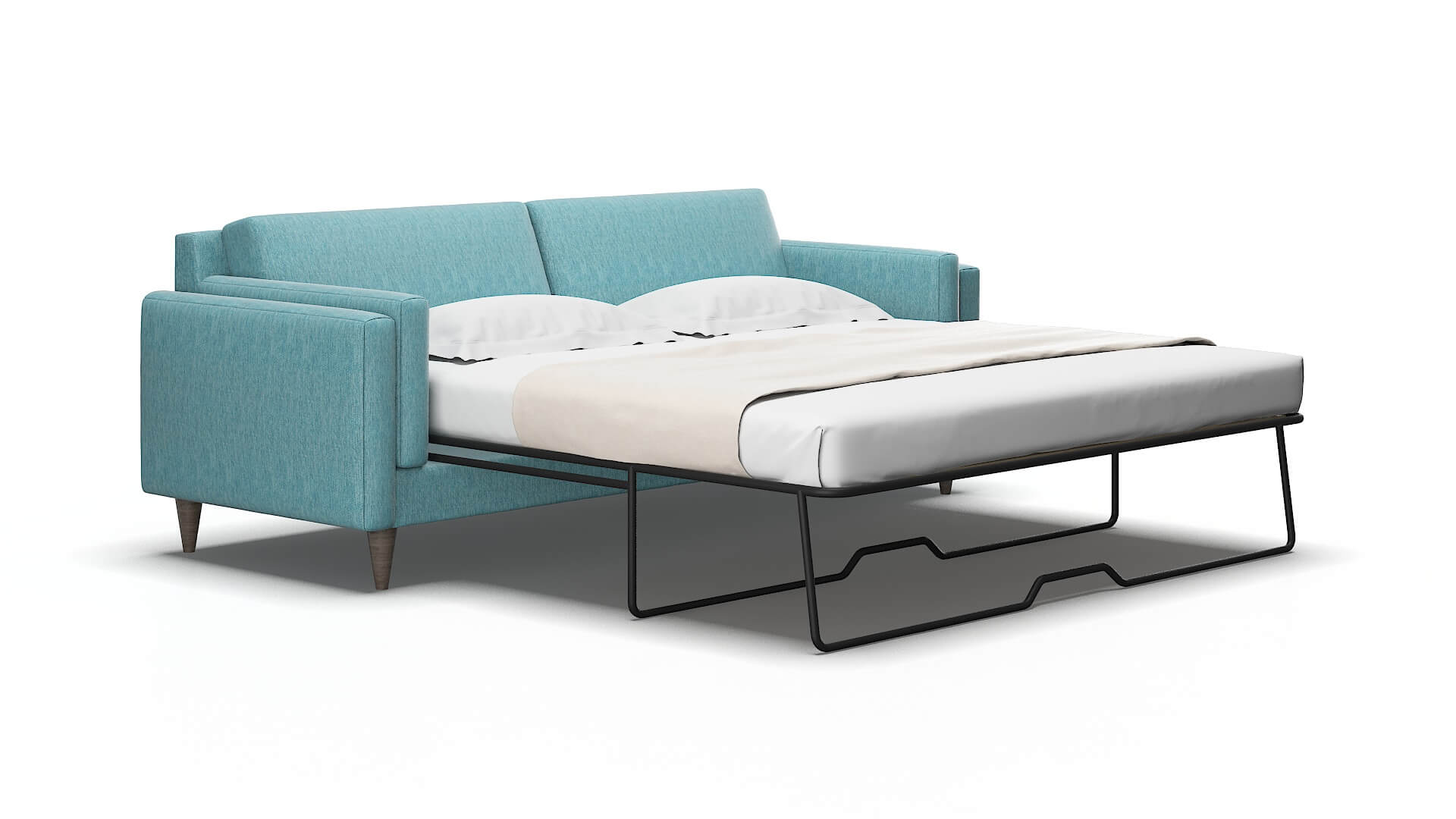 Helsinki Cosmo Turquoise Sofa Sleeper Espresso legs 2