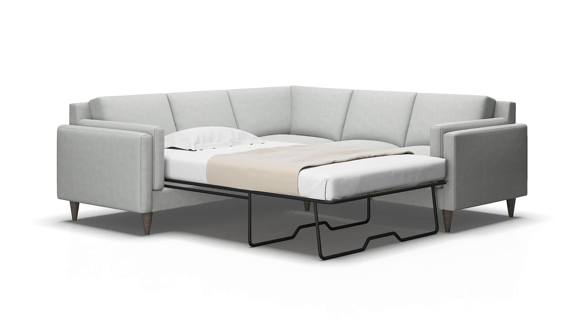 Helsinki Dawson Platinum Sectional Sleeper Espresso legs 2