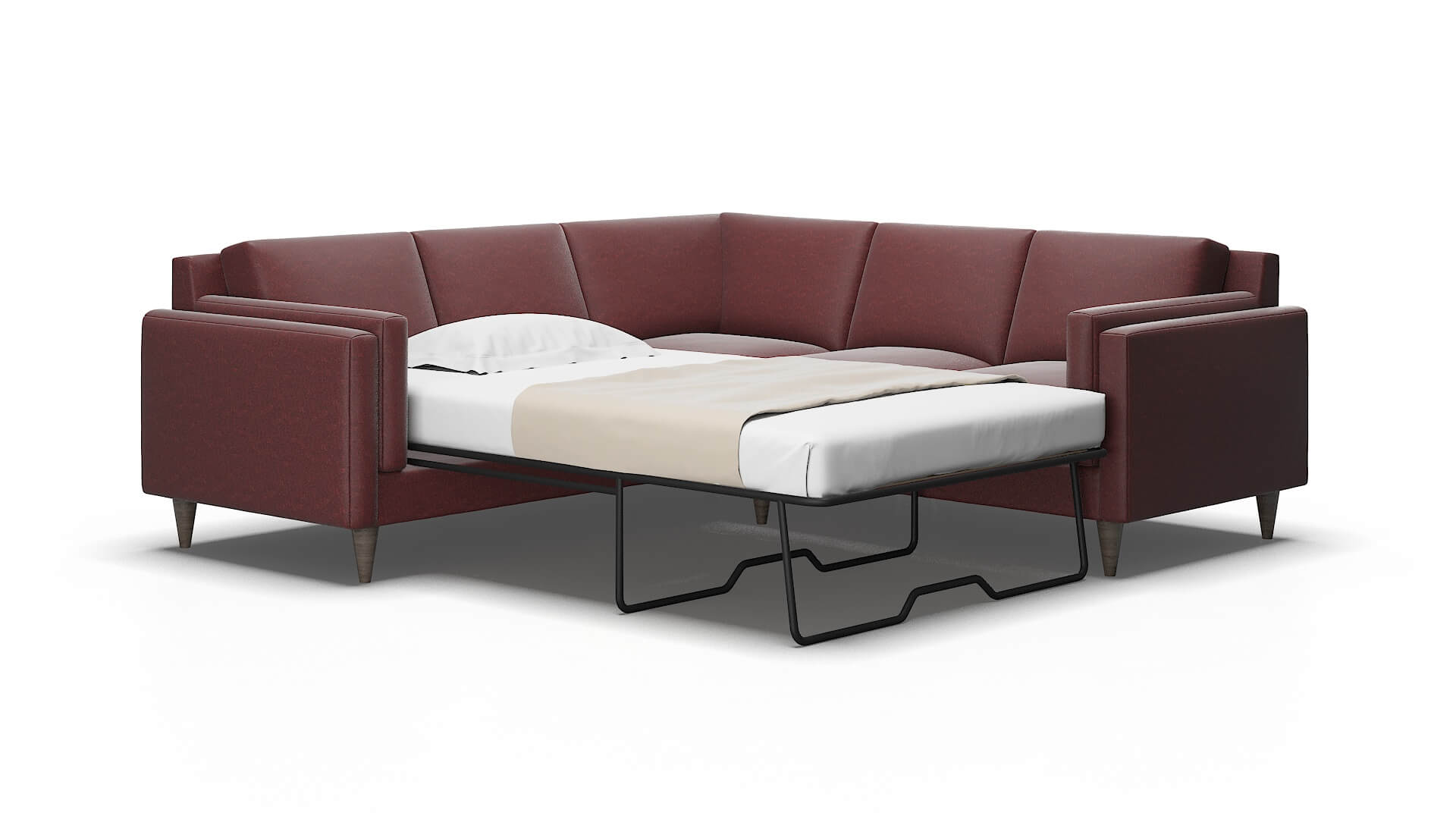 Helsinki Derby berry Sectional sleeper Espresso Legs  2