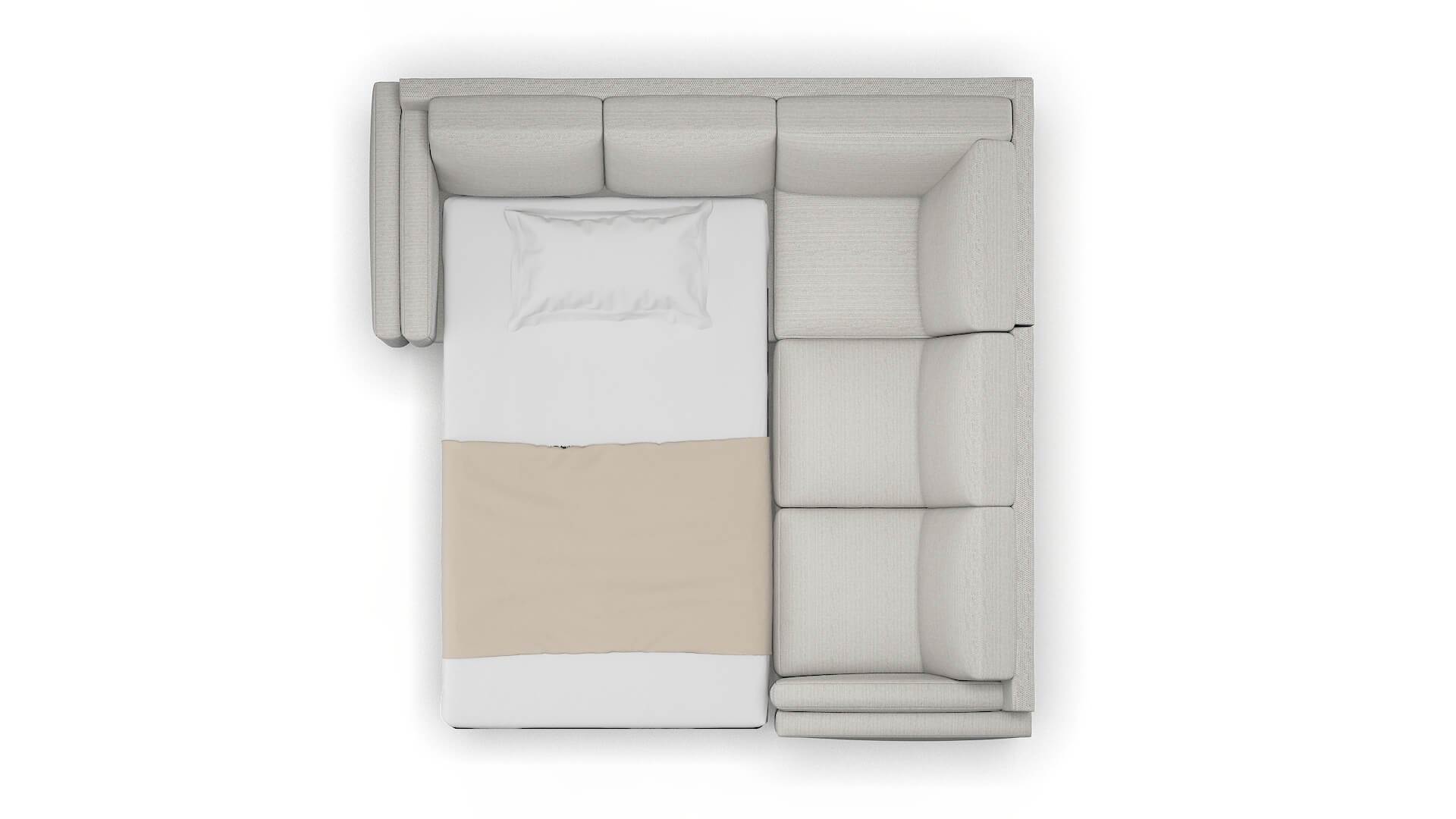 Helsinki Derby Grey Sectional Sleeper Espresso legs 3