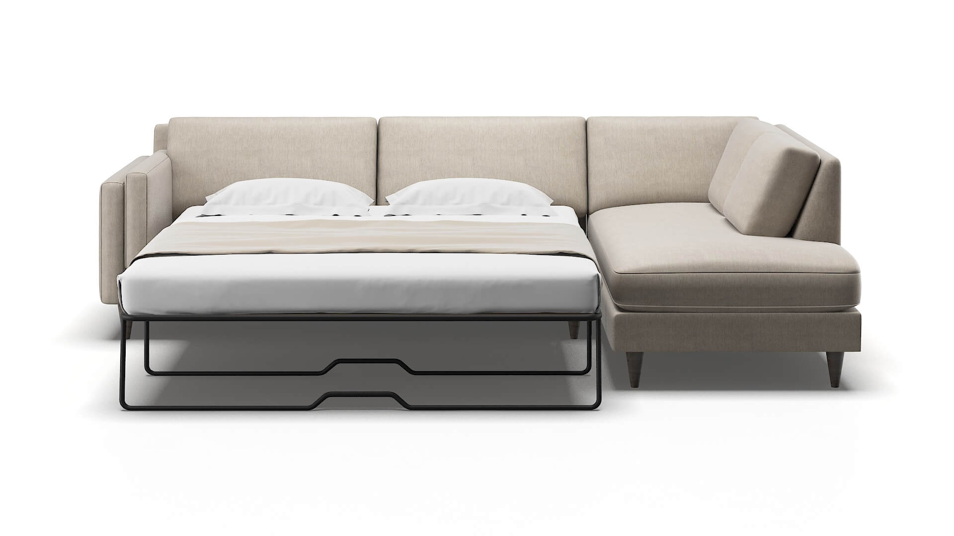 Helsinki Derby Linen Panel Sleeper Espresso legs 1