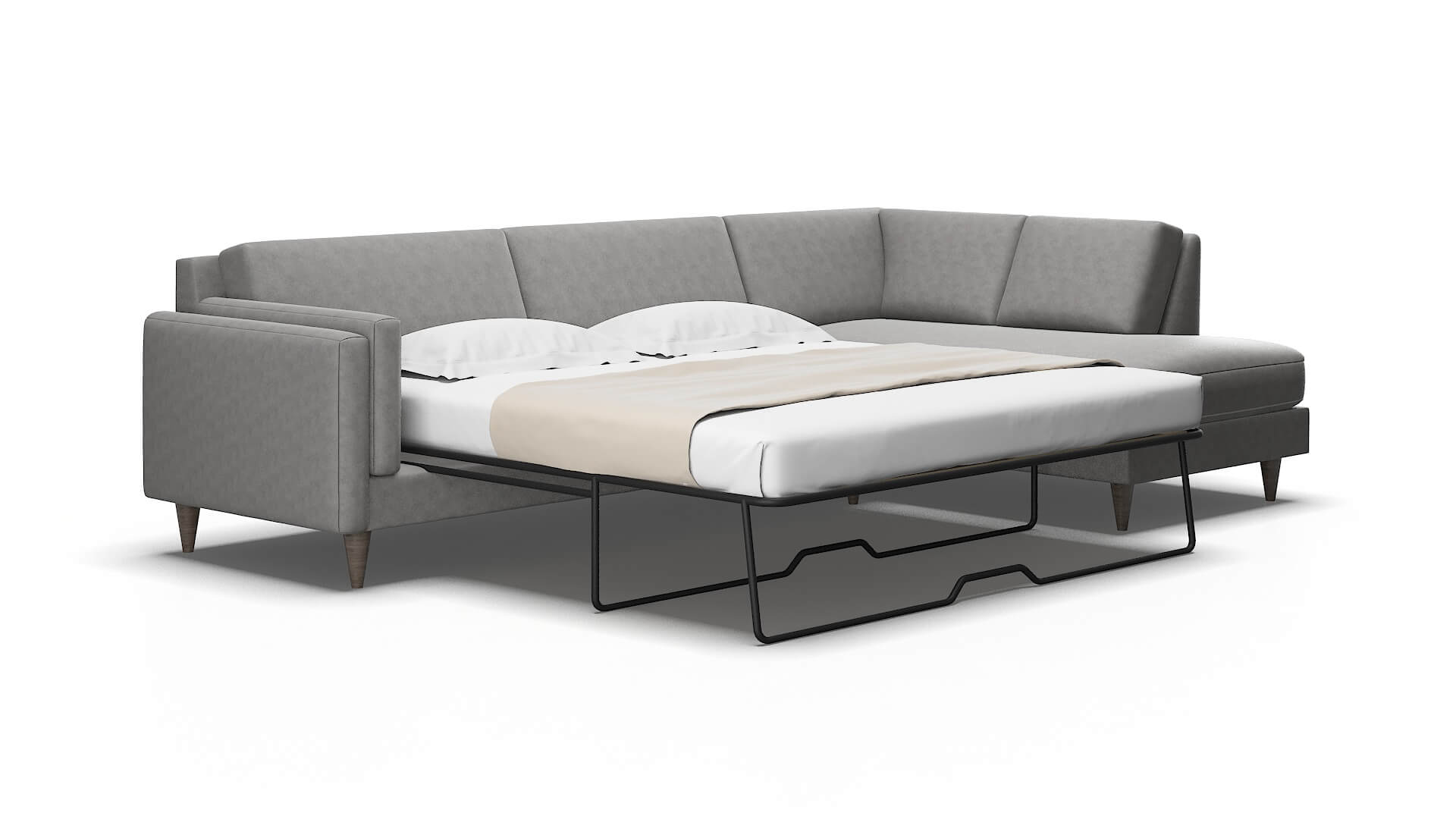 Helsinki Dream_d charcoal Panel sleeper Espresso Legs  2