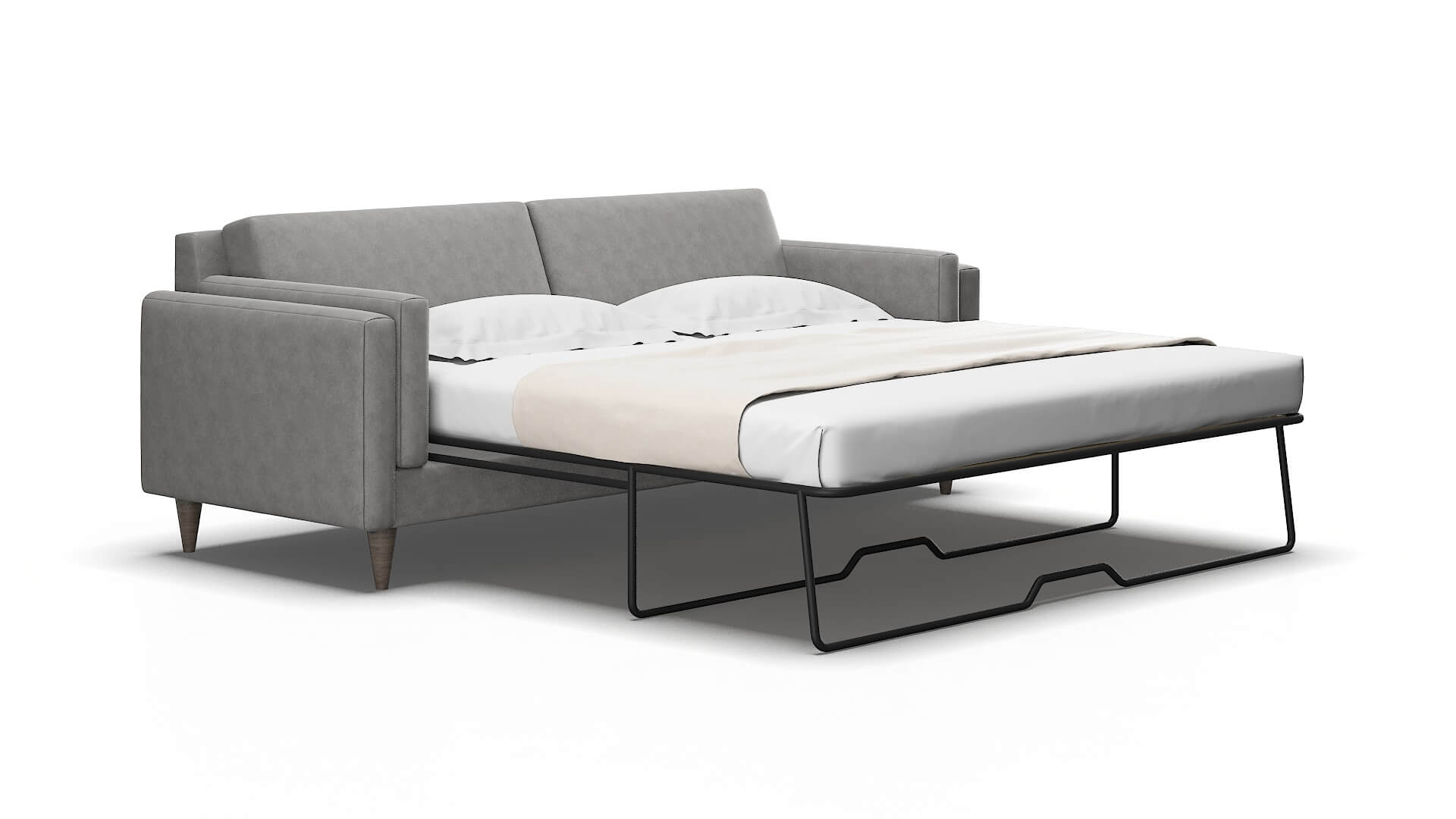 Helsinki Dream_d charcoal Sofa sleeper Espresso Legs  2