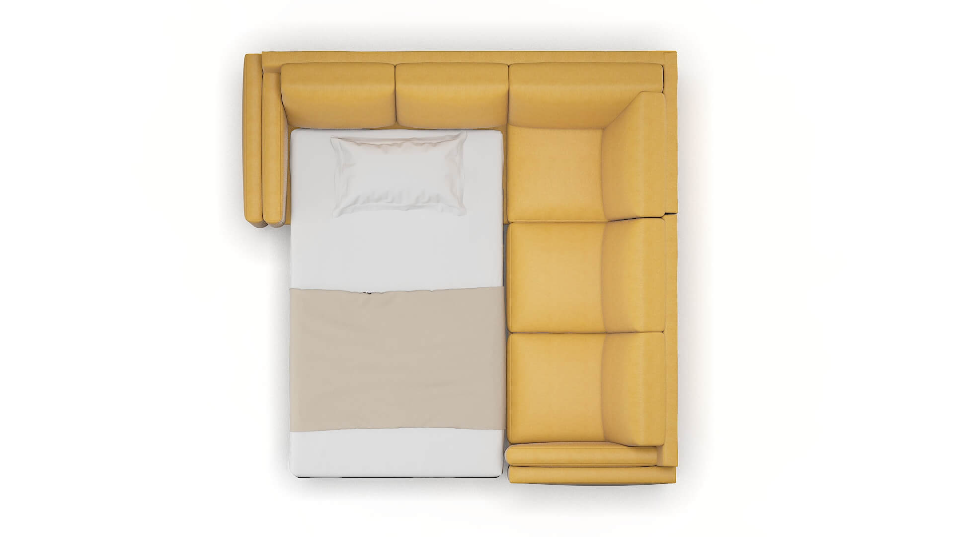 Helsinki Dream_d Sunflower Sectional Sleeper Espresso legs 3