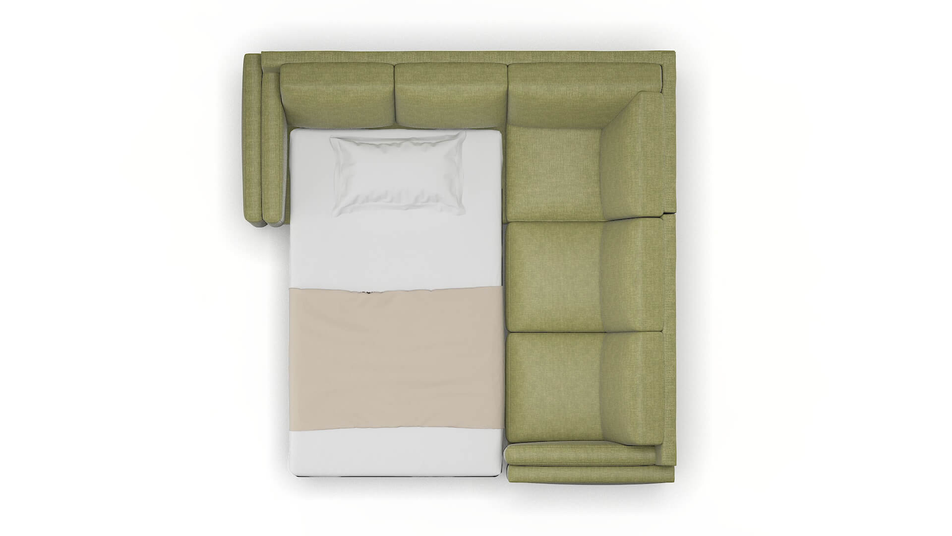 Helsinki Durham Lime Sectional Sleeper Espresso legs 3