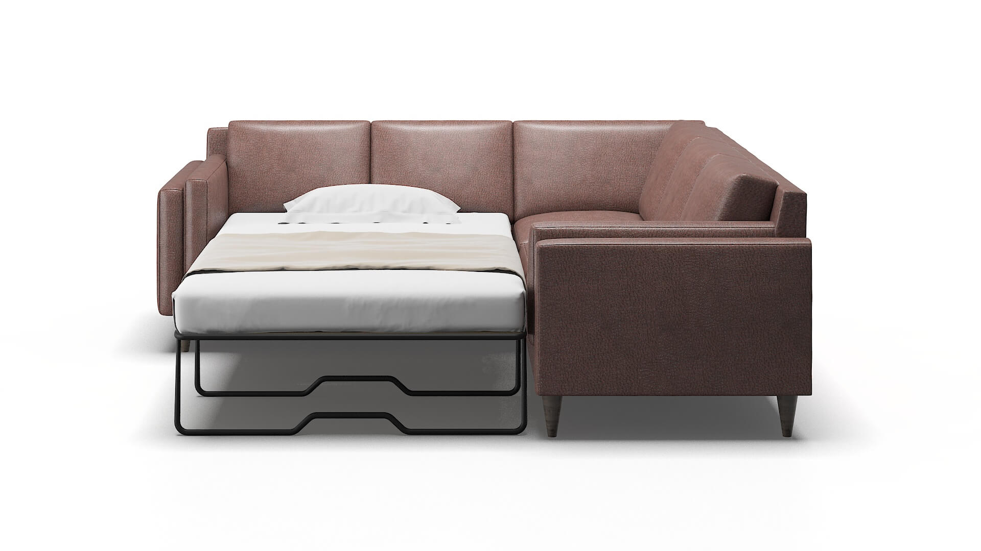 Helsinki Ford Brown Sectional Sleeper Espresso legs 1