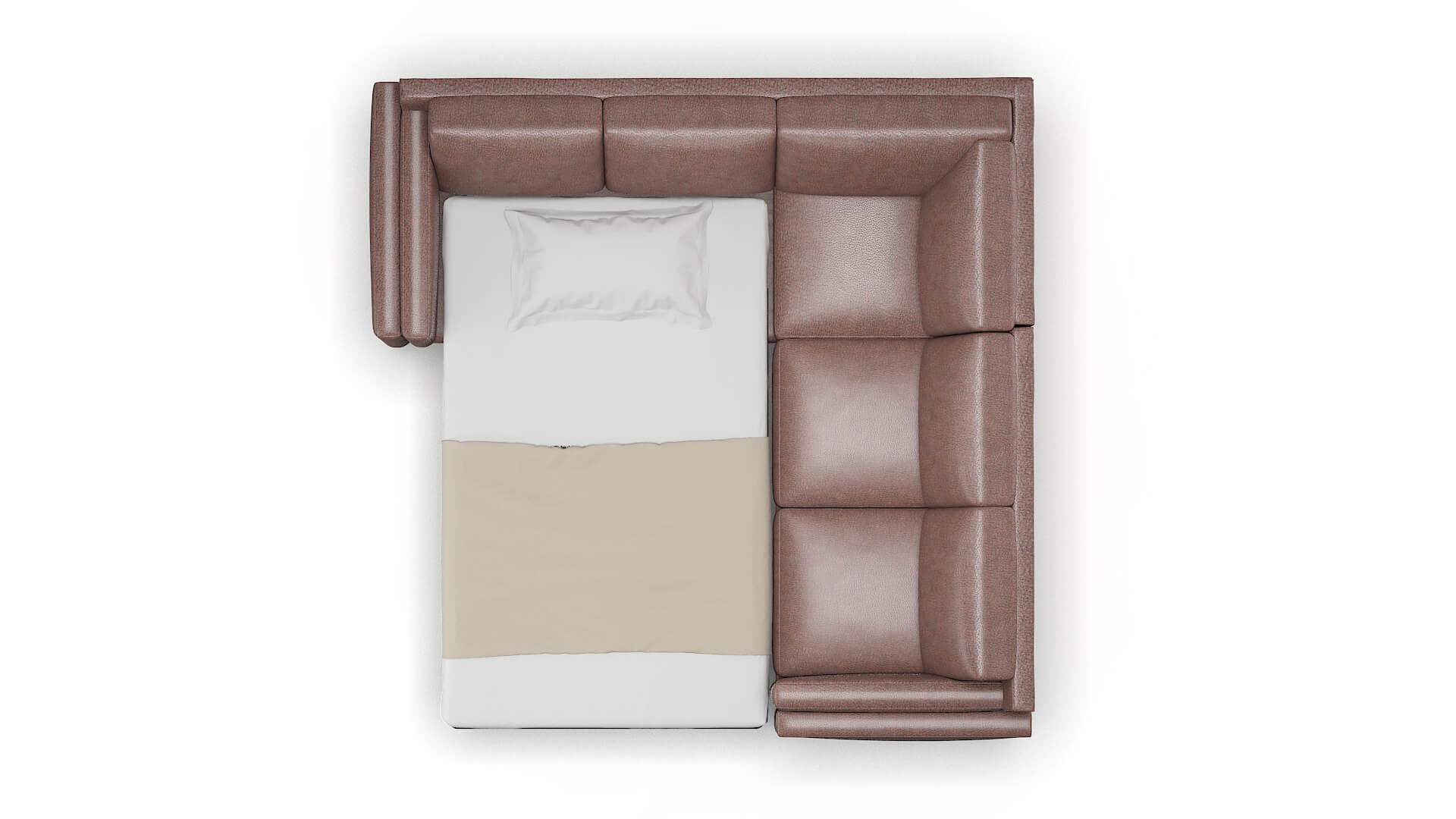 Helsinki Ford Brown Sectional Sleeper Espresso legs 3