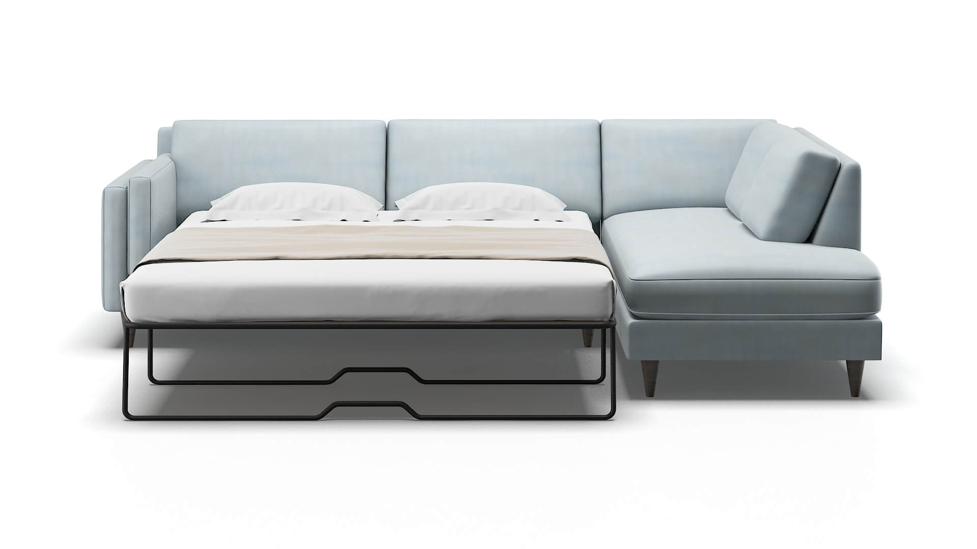 Helsinki Hathaway Aqua Panel Sleeper Espresso legs 1