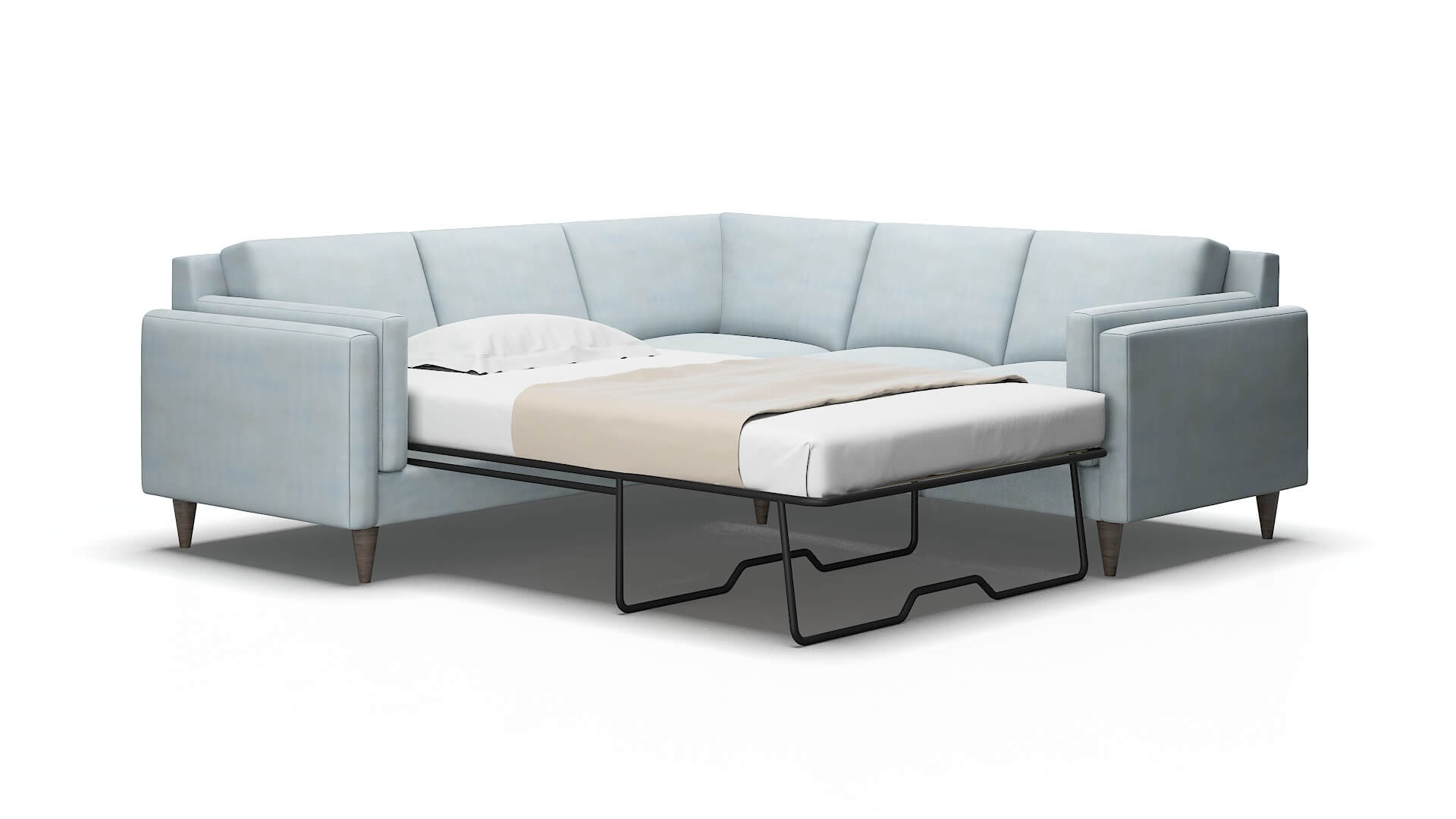 Helsinki Hathaway aqua Sectional sleeper Espresso Legs  2