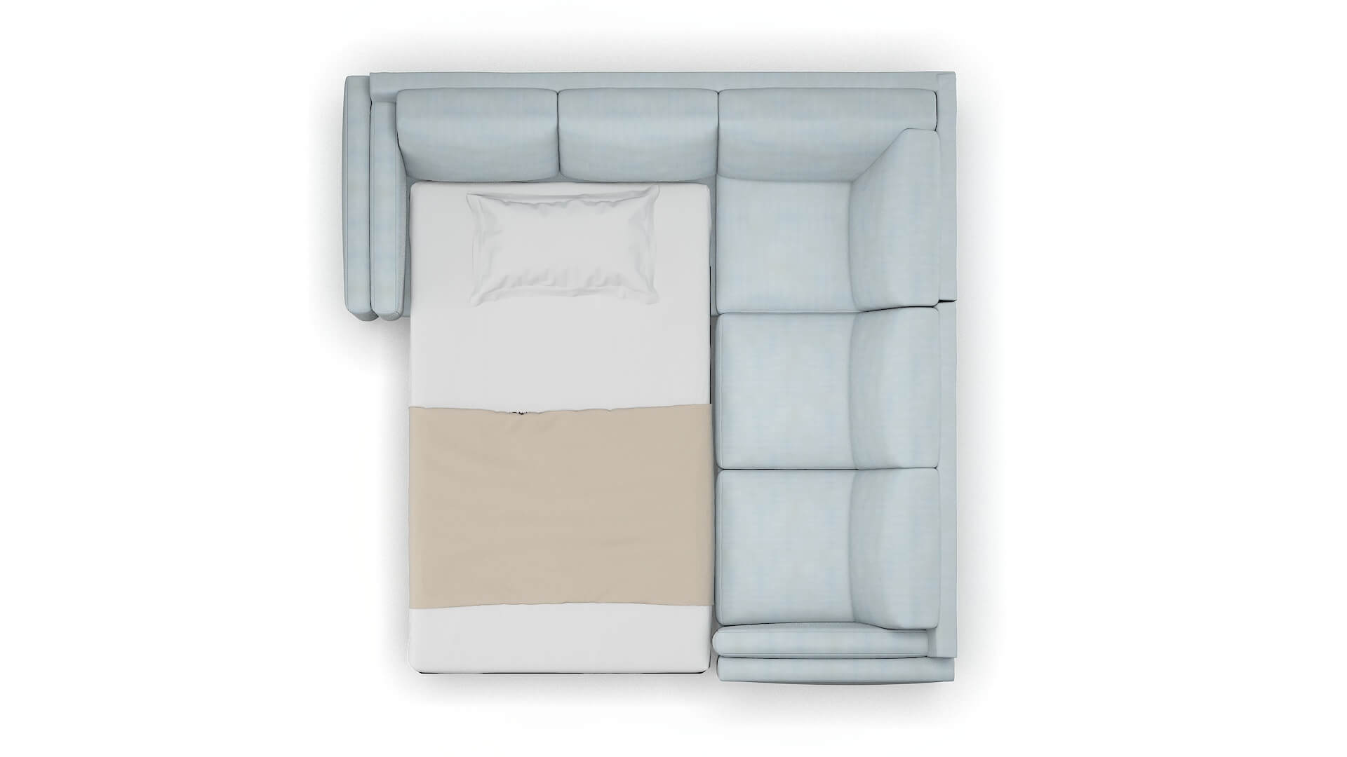 Helsinki Hathaway Aqua Sectional Sleeper Espresso legs 3