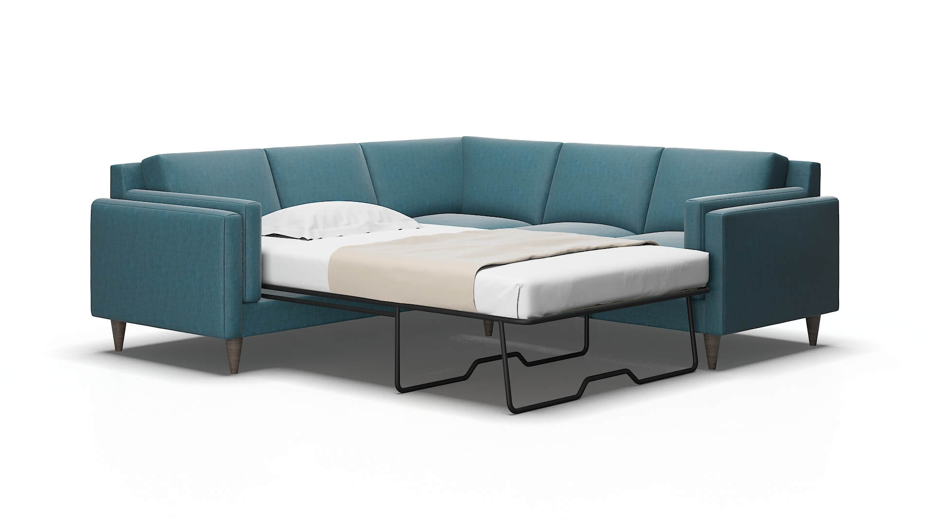 Helsinki Hepburn teal Sectional sleeper Espresso Legs  2