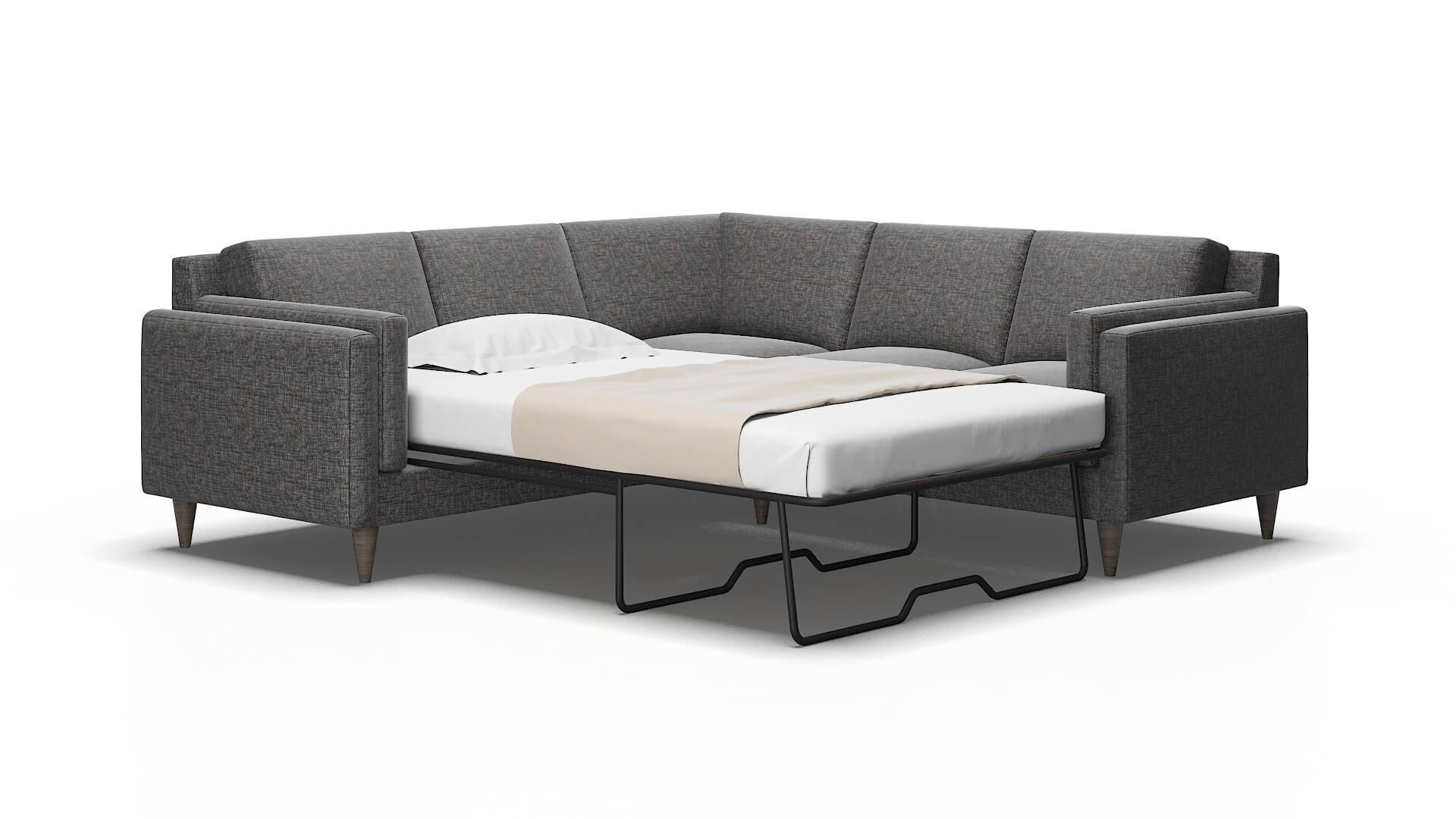 Helsinki Insight-charcoal Sectional sleeper Espresso Legs  2