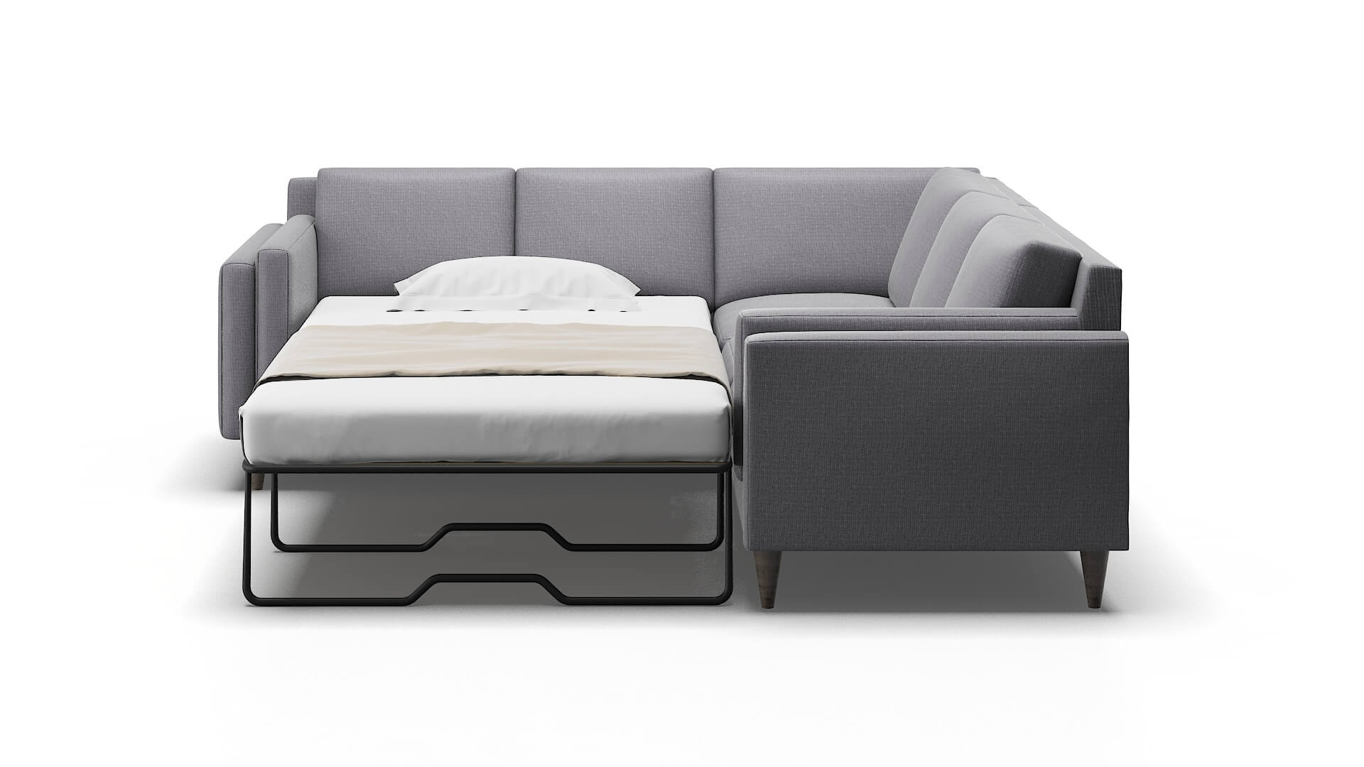 Helsinki Insight Denim Sectional Sleeper Espresso legs 1