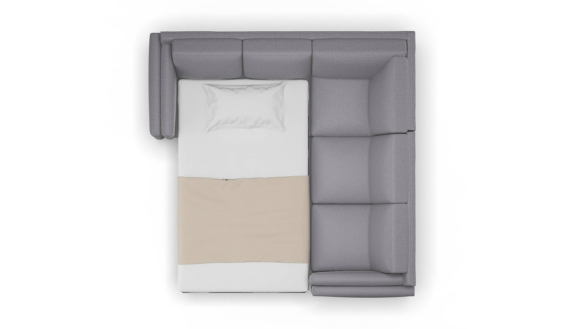 Helsinki Insight Denim Sectional Sleeper Espresso legs 3