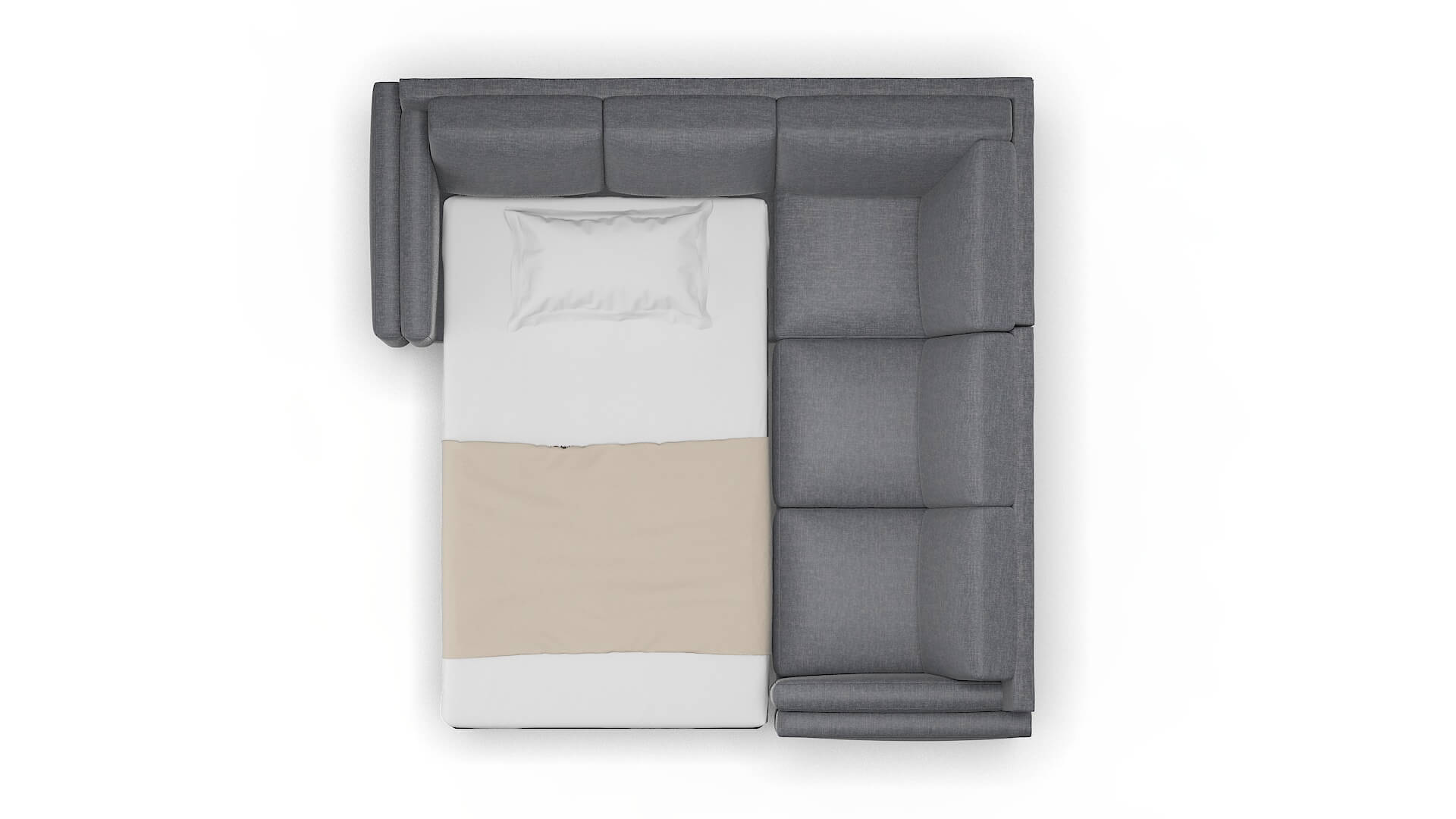 Helsinki Keylargo Graphite Sectional Sleeper Espresso legs 3