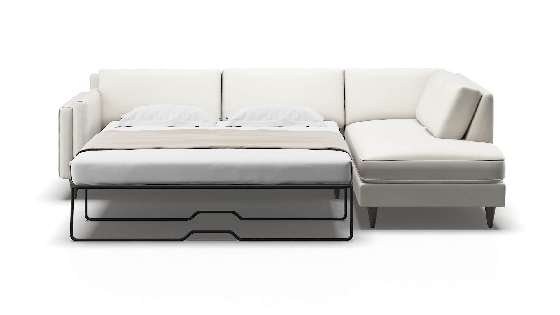 Helsinki Keylargo Oatmeal Panel Sleeper Espresso legs 1