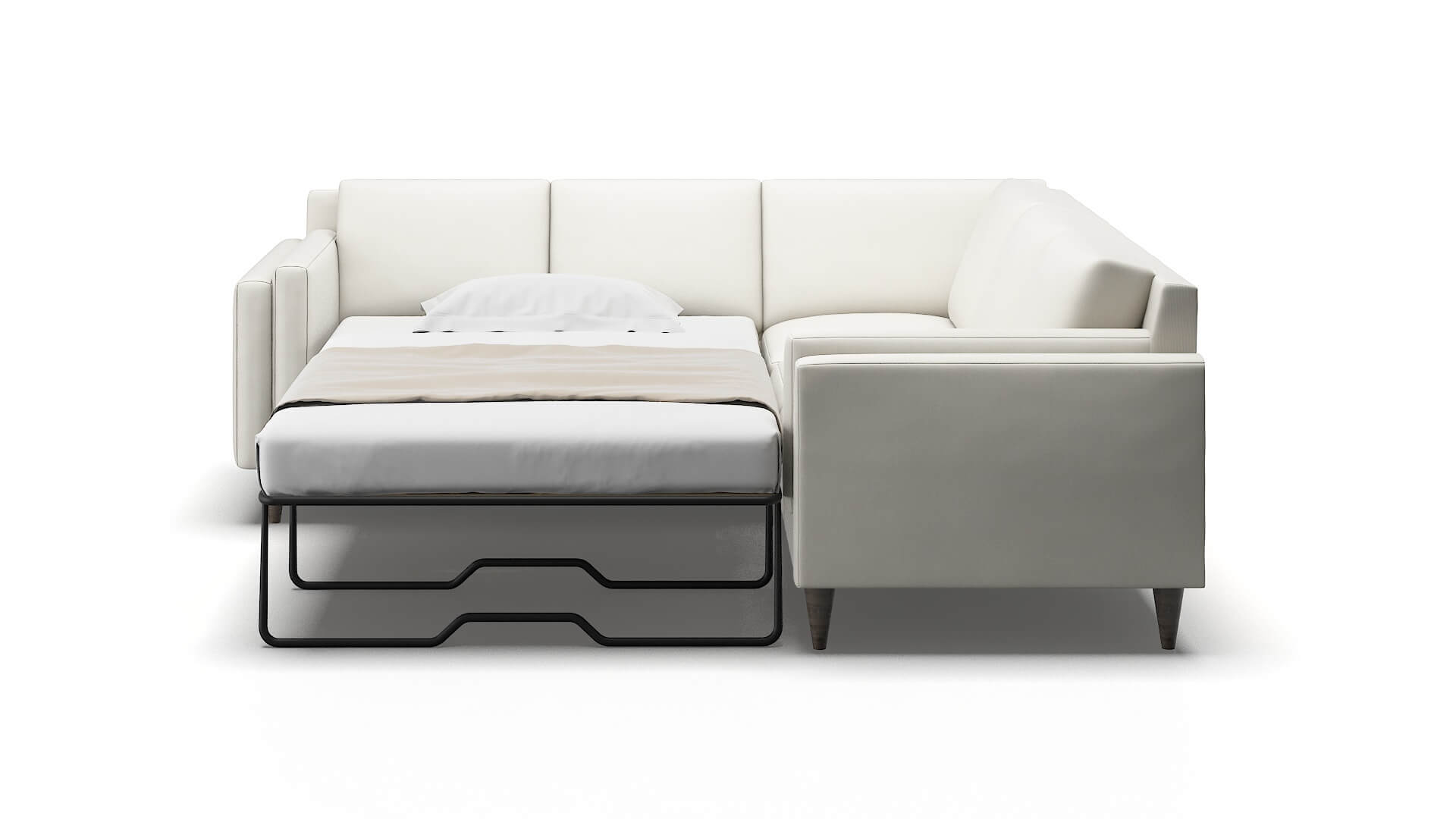 Helsinki Keylargo Oatmeal Sectional Sleeper Espresso legs 1