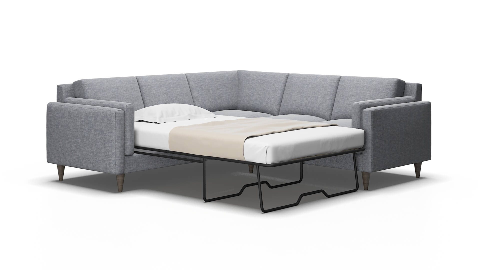 Helsinki Lana ash Sectional sleeper Espresso Legs  2